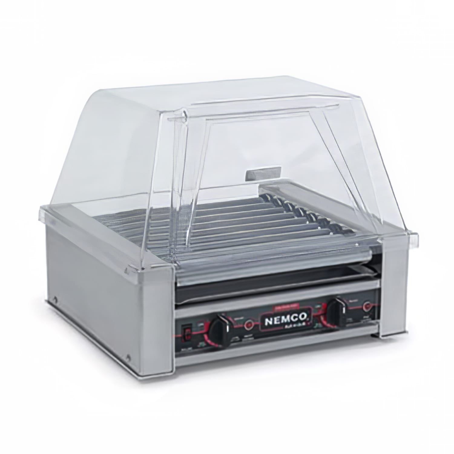 Nemco 8045SXN 45 Hot Dog Roller Grill w/ Manual Controls - Flat Top, 120v, Stainless Steel