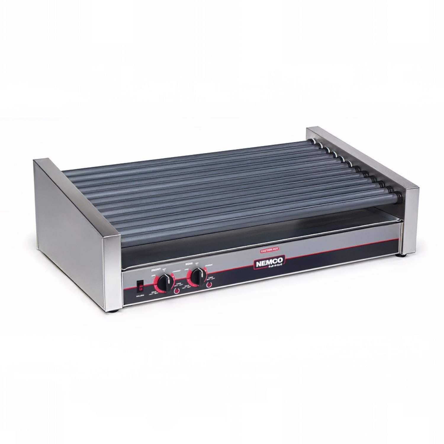 Nemco 8055SX-SLT 55 Hot Dog Roller Grill w/ Manual Controls - Slanted Top, 120v, Stainless Steel