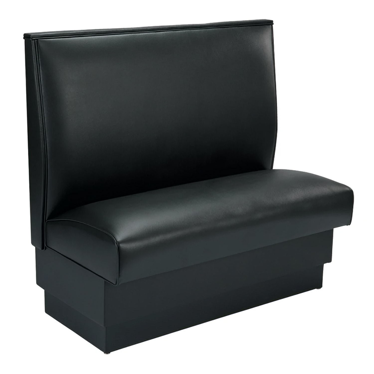 American Tables & Seating QAS-42GR4 BLK Single Restaurant Booth - Smooth Back, Fully Upholstered, 42 x 46, Tsunami, Black