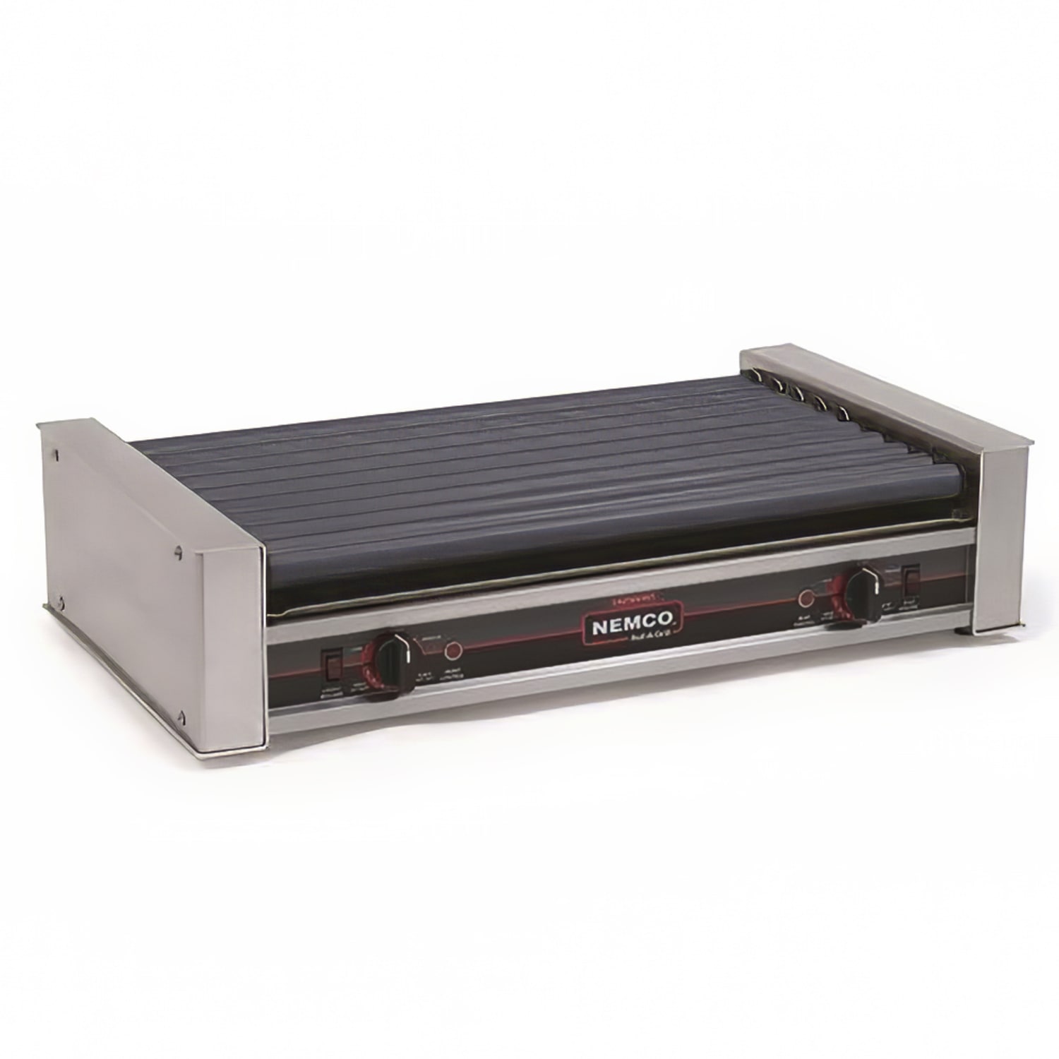 Nemco 8036 36 Hot Dog Roller Grill w/ Manual Controls - Flat Top, 120v, Stainless Steel