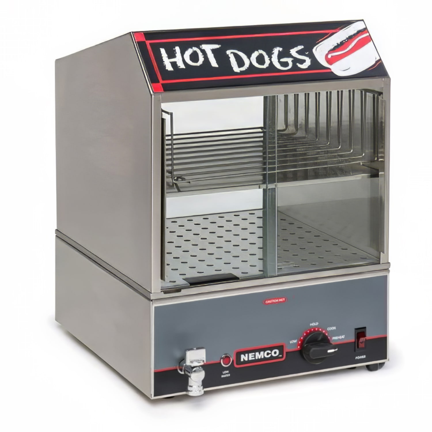 Nemco 8300 Hot Dog Steamer w/ 150 Franks & 30 Buns Capacity, 120v, Stainless Steel