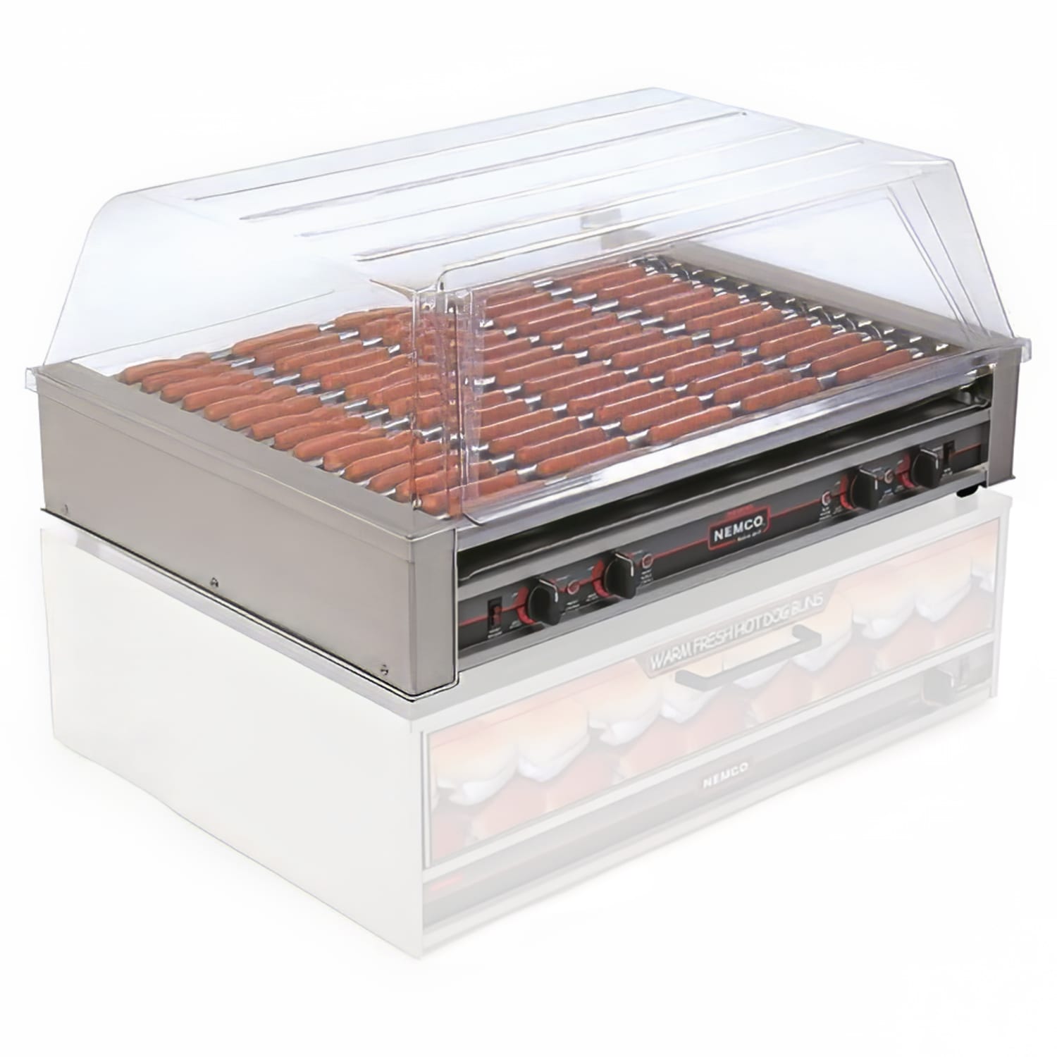 Nemco 8075 75 Hot Dog Roller Grill w/ Manual Controls - Flat Top, 120v, Stainless Steel