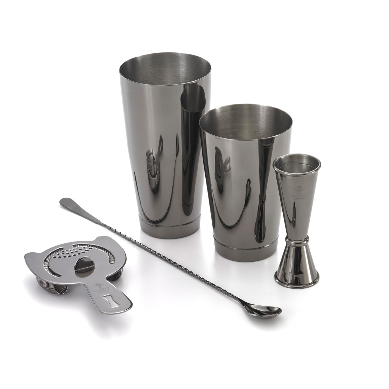 Barfly M37101BK 5-Piece Cocktail Shaker Set - Gun Metal Black