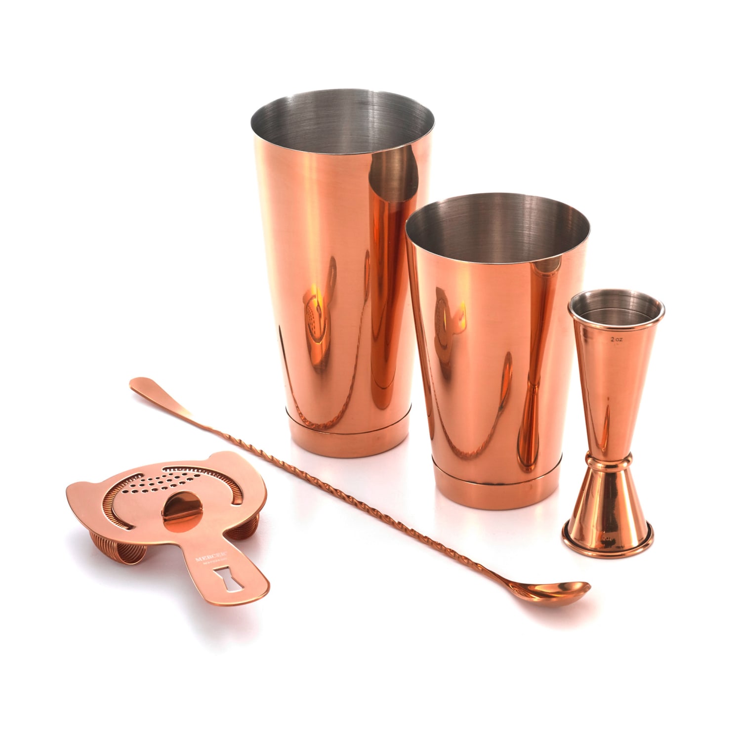 Barfly M37101CP 5-Piece Cocktail Shaker Set - Copper