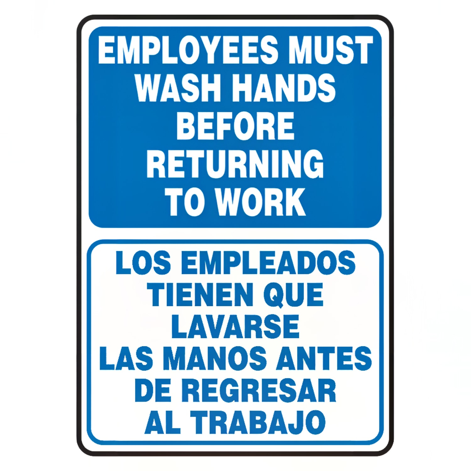 Accuform Signs SBMRST579VP Bilingual Hand Washing Sign - 14 X 10, Plastic, Polyethylene, Blue/White