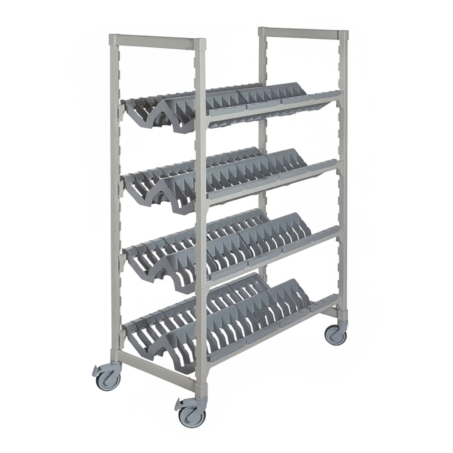 Cambro CPMU244875PDPKG 4 Level Mobile Drying Rack for Kitchenware, Speckled Gray, 48"" x 24"" x 75""