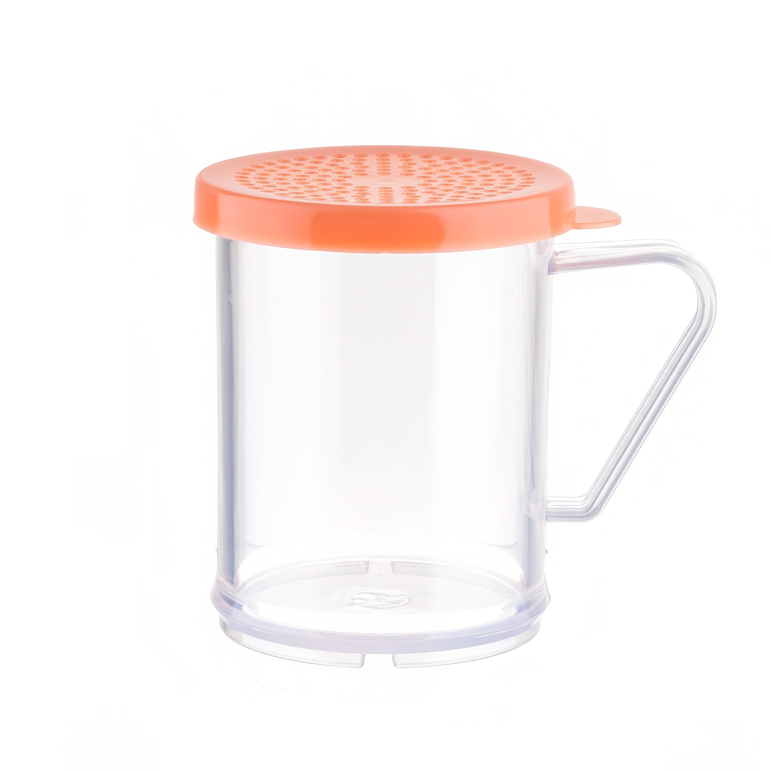 Tablecraft 166C 10 oz Shaker/Dredge w/ Handle & Rose Lid for Medium Ground, Polycarbonate, Pink, 1 Dozen