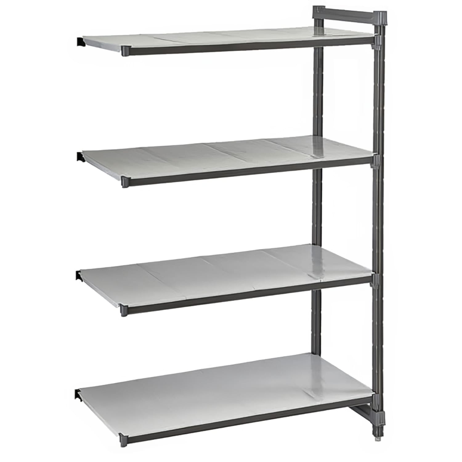 Cambro CBA214884S4580 48 NSF 4-Tier Heavy-Duty Plastic Shelving Unit - Camshelving Basics Plus, 21W, 84H, Gray