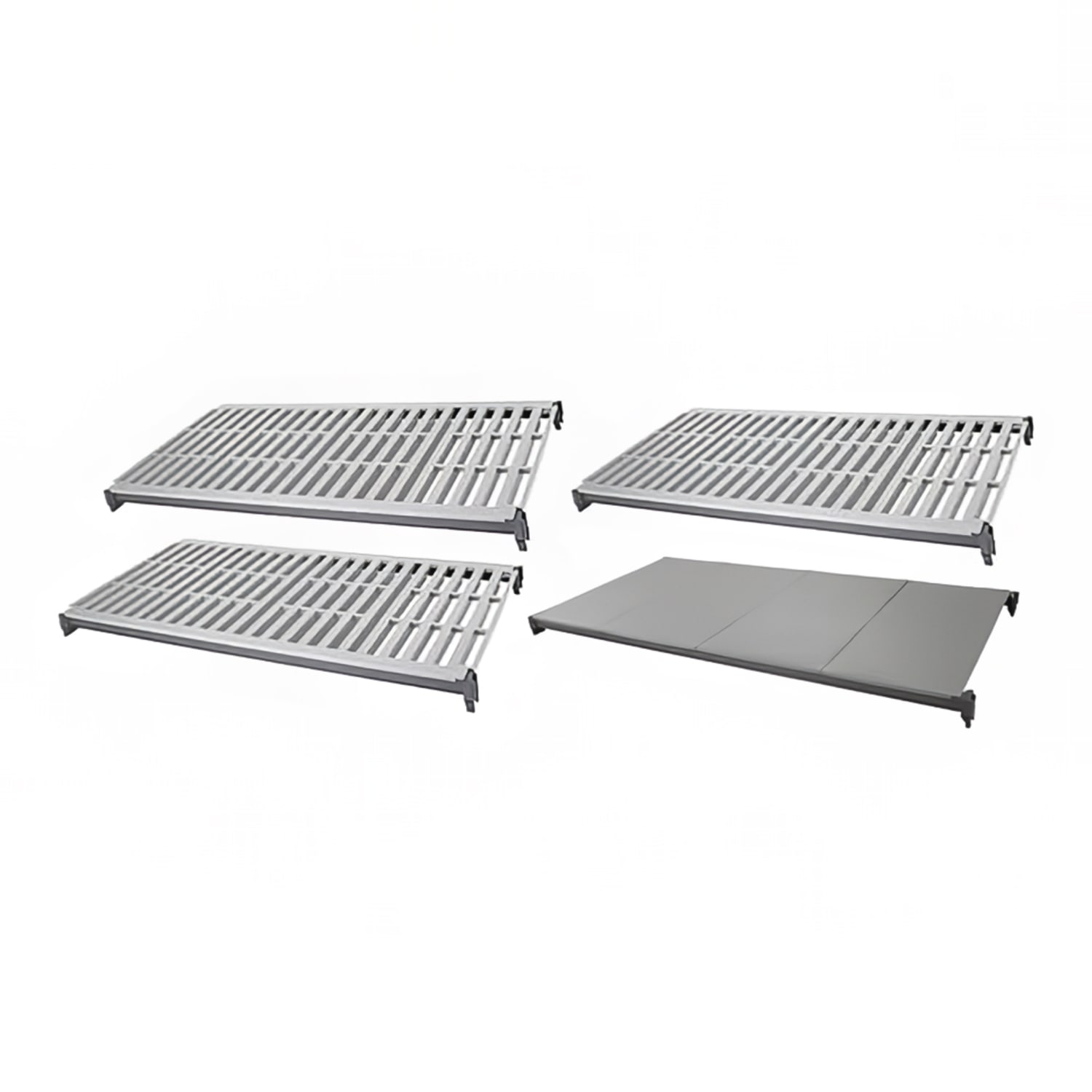 Cambro CBSK1836VS4580 Camshelving Basics Polymer Louvered/Solid Shelf Kit - 18 x 36, Brushed Graphite