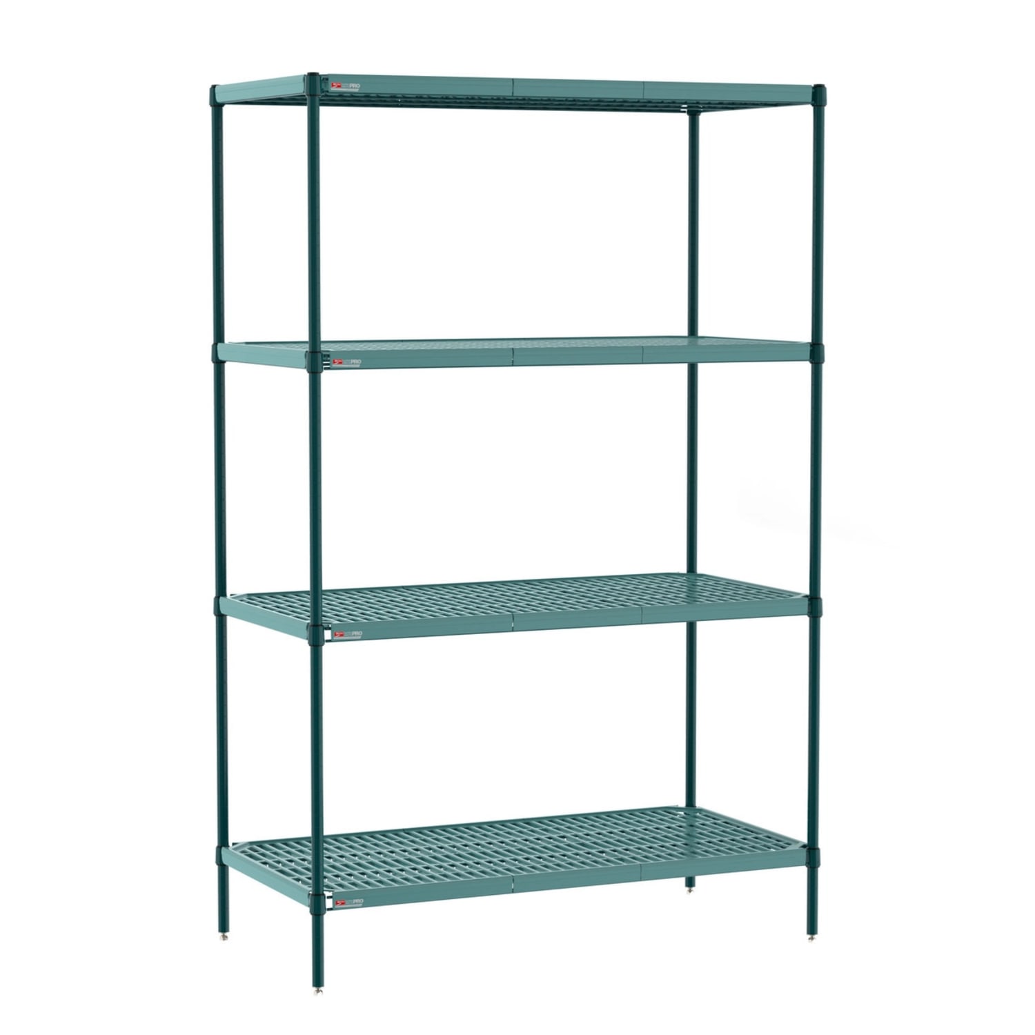 Metro PR-187274K3-S-4 72 NSF 4-Tier Heavy-Duty Epoxy Coated Wire Shelving Unit - Super Erecta Pro, 18W, 74H, 18""W x 72""D x 74""H, Green
