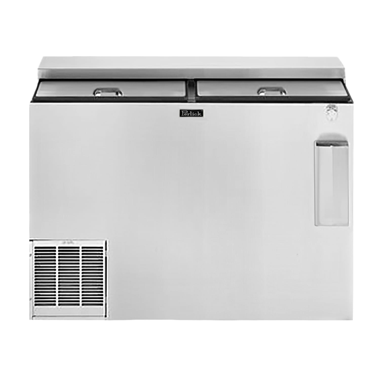 Perlick BC48RT-SS-STK 48 Forced Air Bottle Cooler - Holds 206 12-oz Bottles, Stainless, 115v, Flat Top, 115 V, Silver