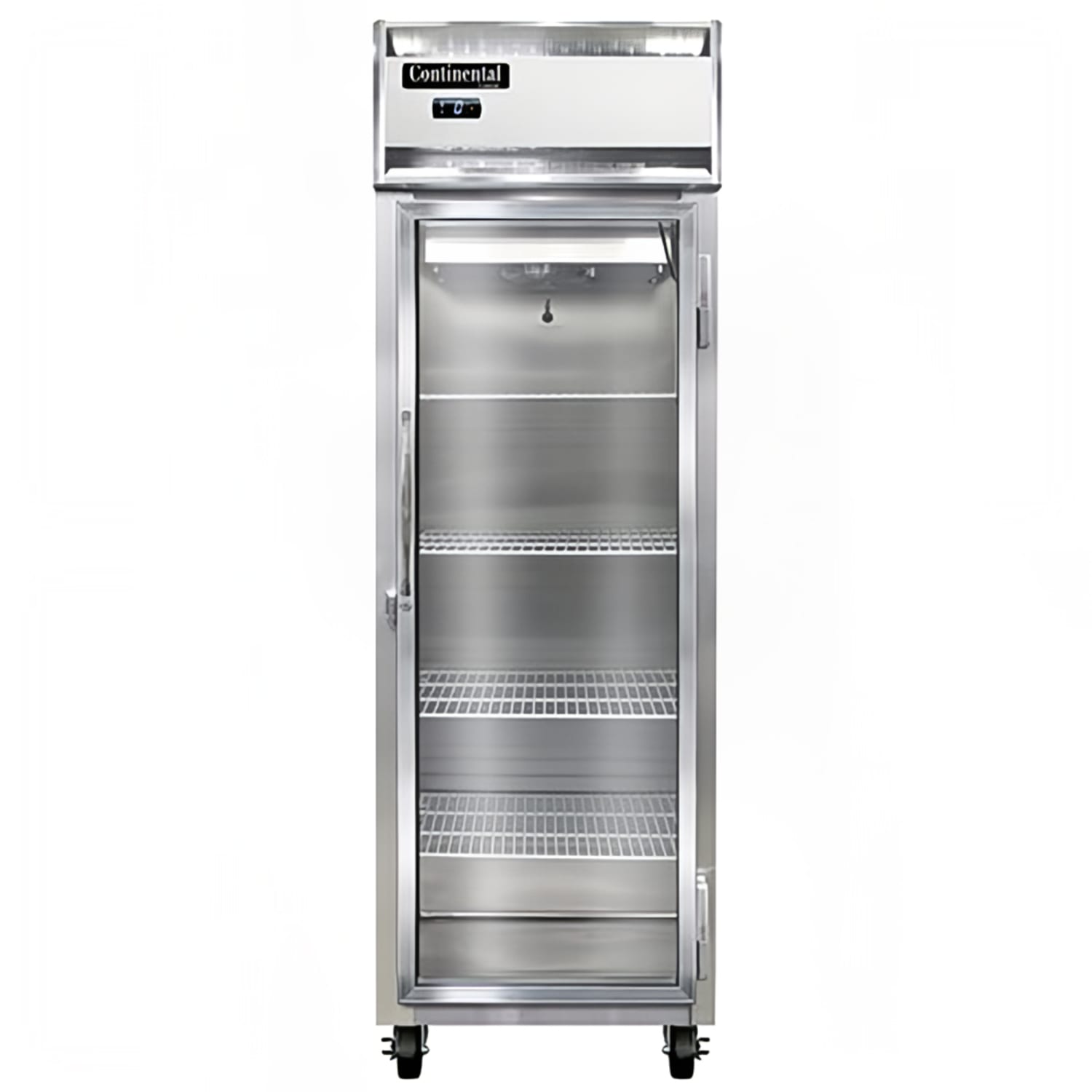 Continental 1FNSAGD 26 1 Section Reach In Freezer, 1 Right Hinge Glass Door, 115v, Aluminum/Stainless Steel