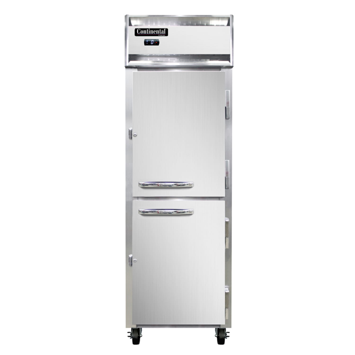 Continental 1FNHD 26 1 Section Reach In Freezer, 2 Right Hinge Solid Doors, 115v, Aluminum/Stainless Steel