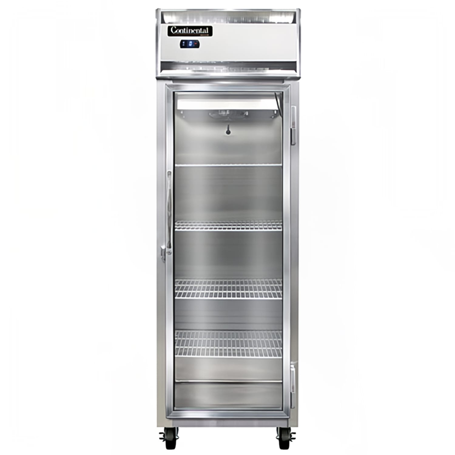 Continental 1FSNGD 26 1 Section Reach In Freezer, 1 Right Hinge Glass Door, 115v, Shallow, Stainless Steel