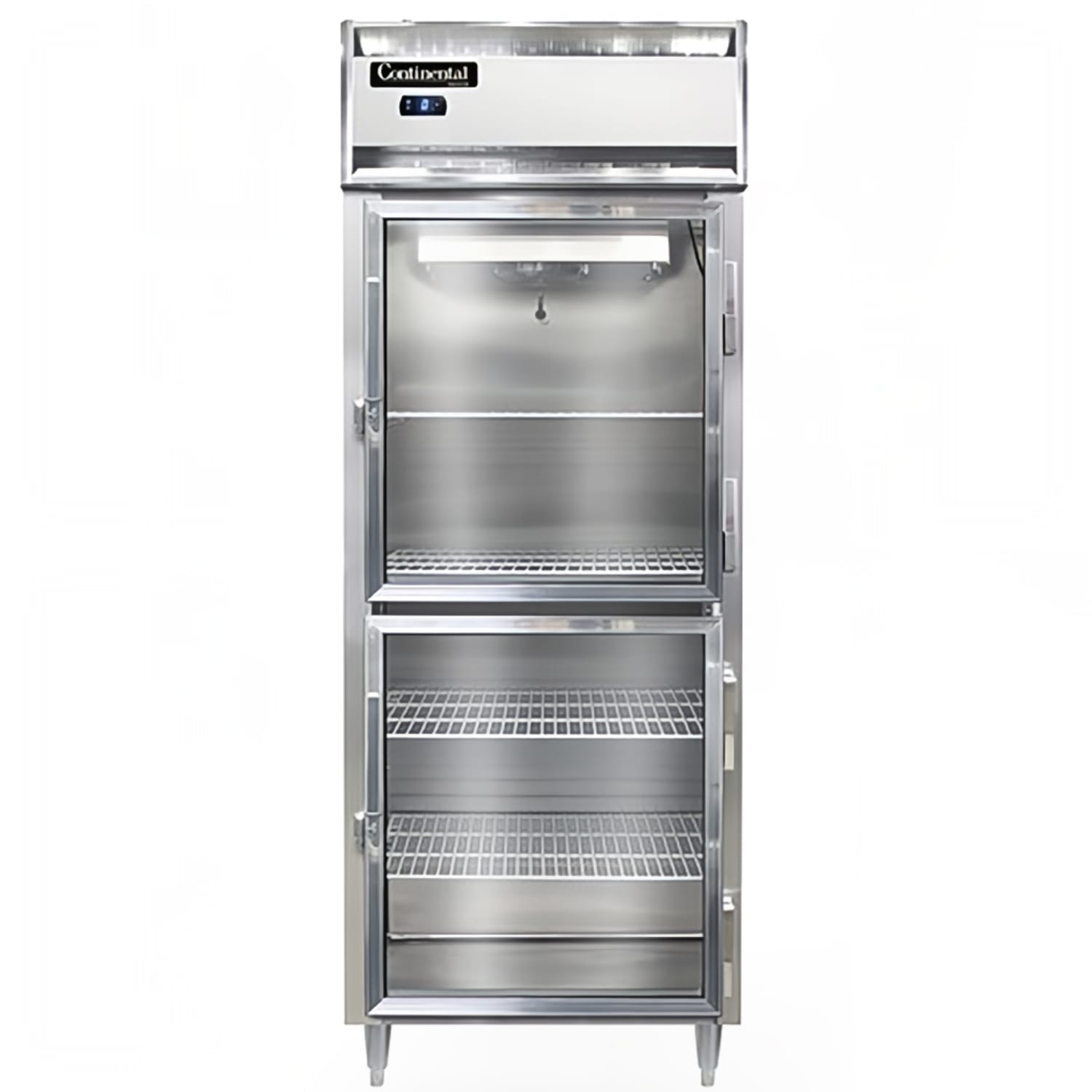 Continental D1FESNSAGDHD 28 1/2 Designer Line 1 Section Reach In Freezer, 2 Right Hinge Glass Doors, 115v, 18-cu.-ft. Interior, Stainless Steel
