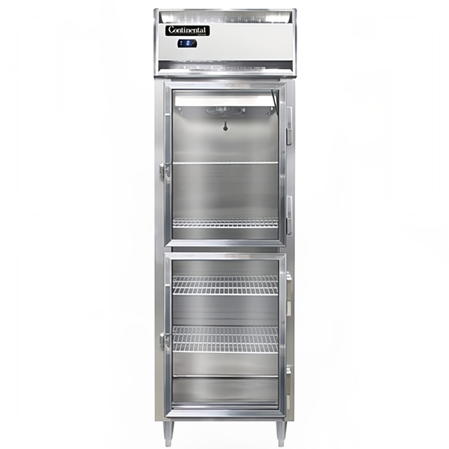 Continental D1FSNSSGDHD 26 Designer Line 1 Section Reach In Freezer, 2 Right Hinge Glass Doors, 115v, Stainless Steel
