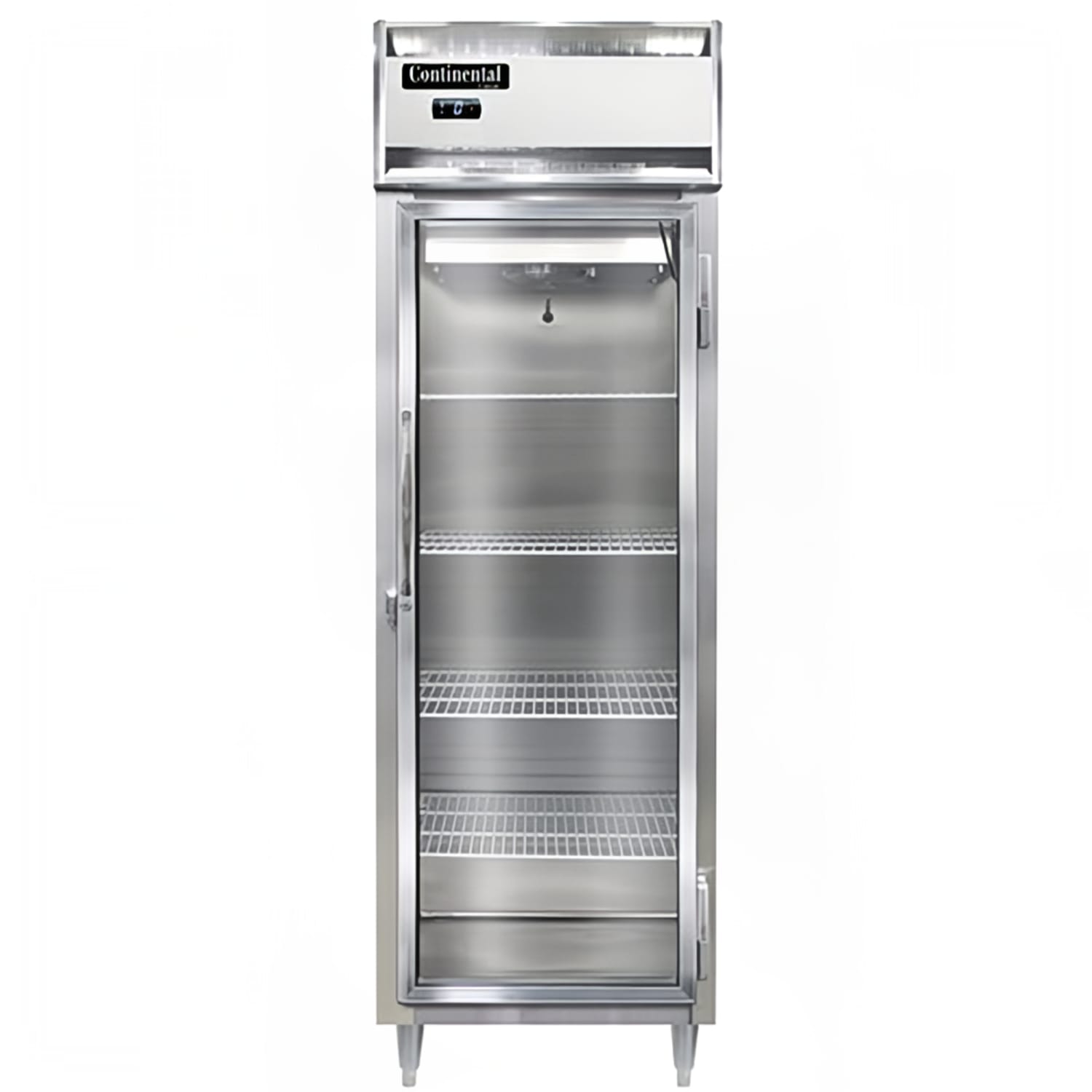 Continental D1FNGD 26 Designer Line 1 Section Reach In Freezer, 1 Right Hinge Glass Door, 115v, Stainless Steel