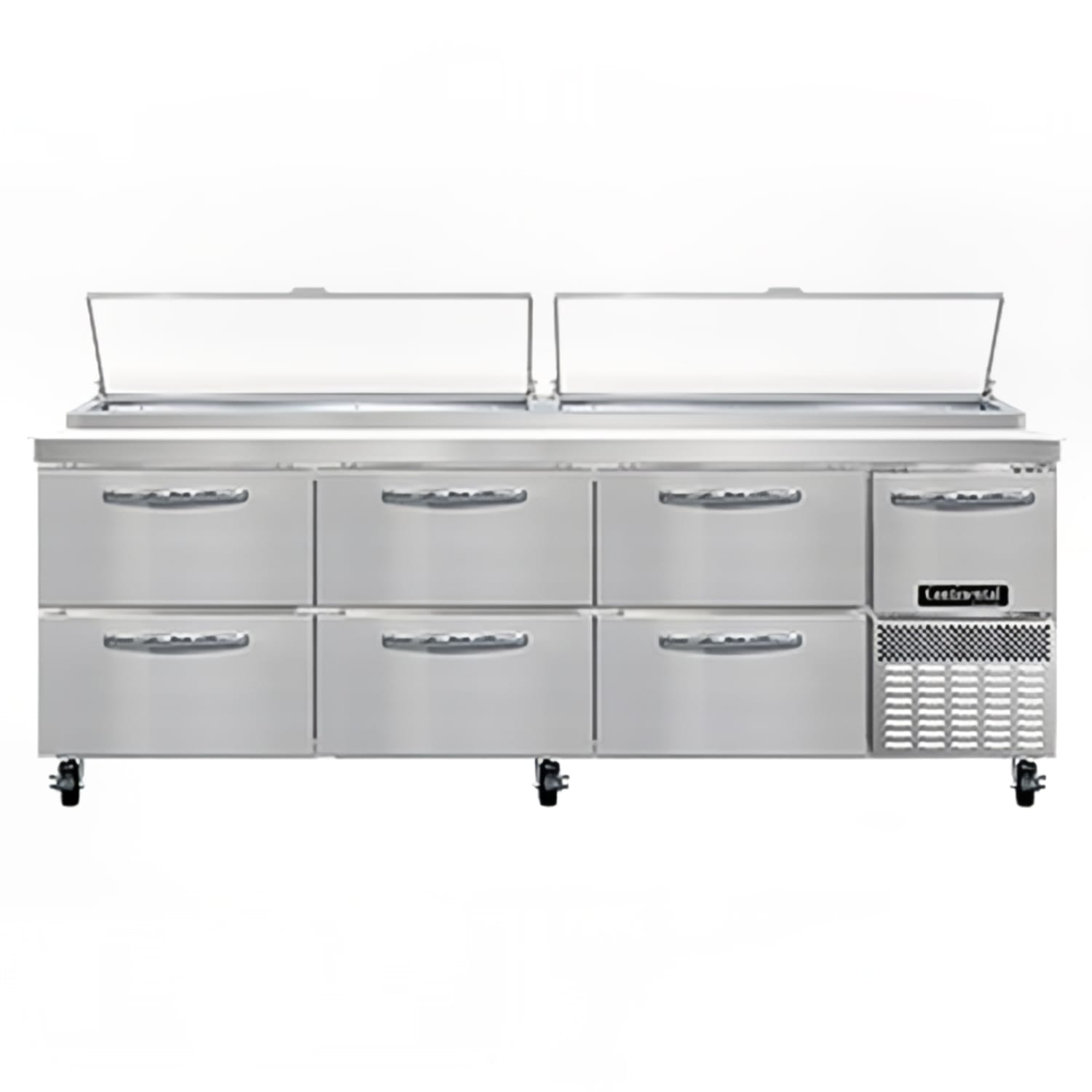 Continental PA93N-D 93 Pizza Prep Table w/ Refrigerated Base, 115v, 93"", Stainless Steel
