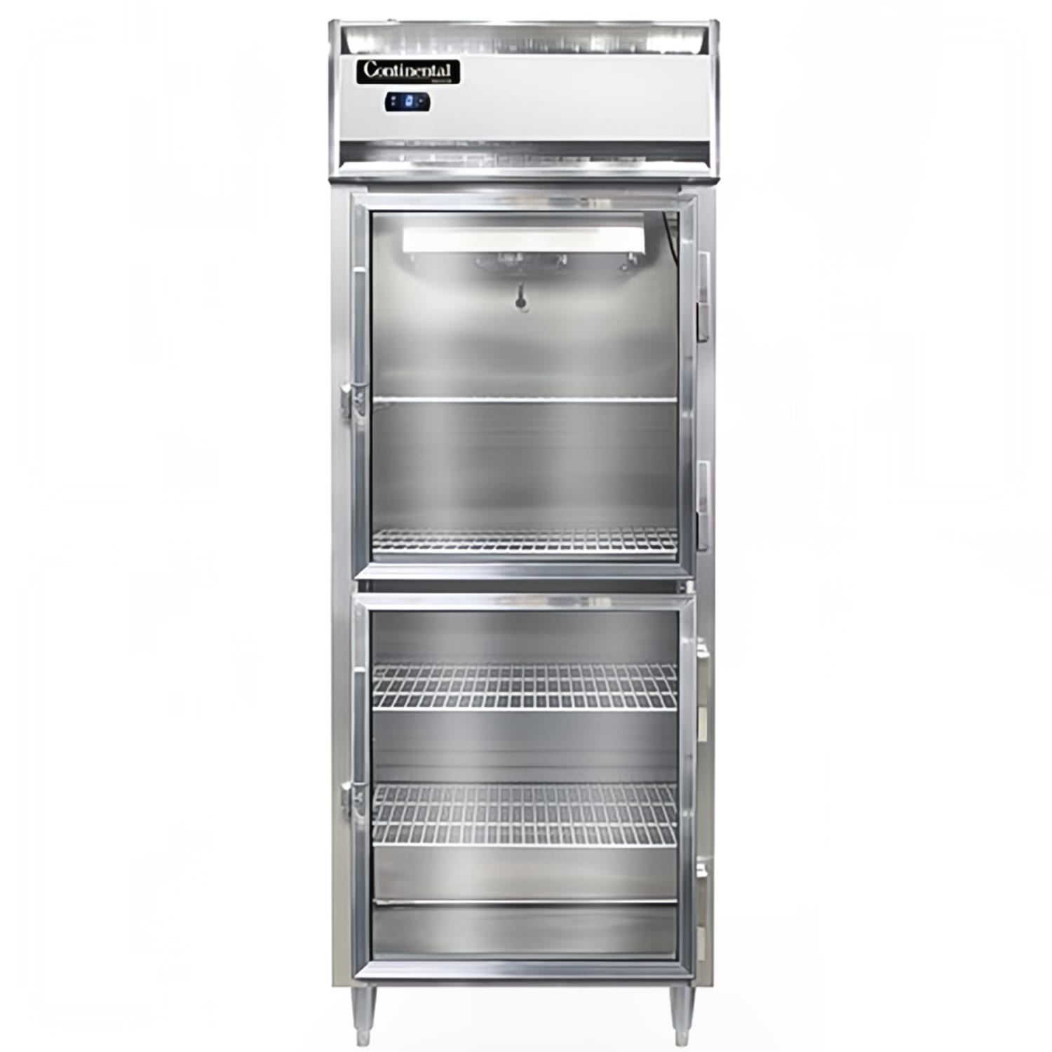 Continental D1FESNGDHD 28 1/2 Designer Line 1 Section Reach In Freezer, 2 Right Hinge Glass Doors, 115v, 18-cu.-ft. Interior, Stainless Steel