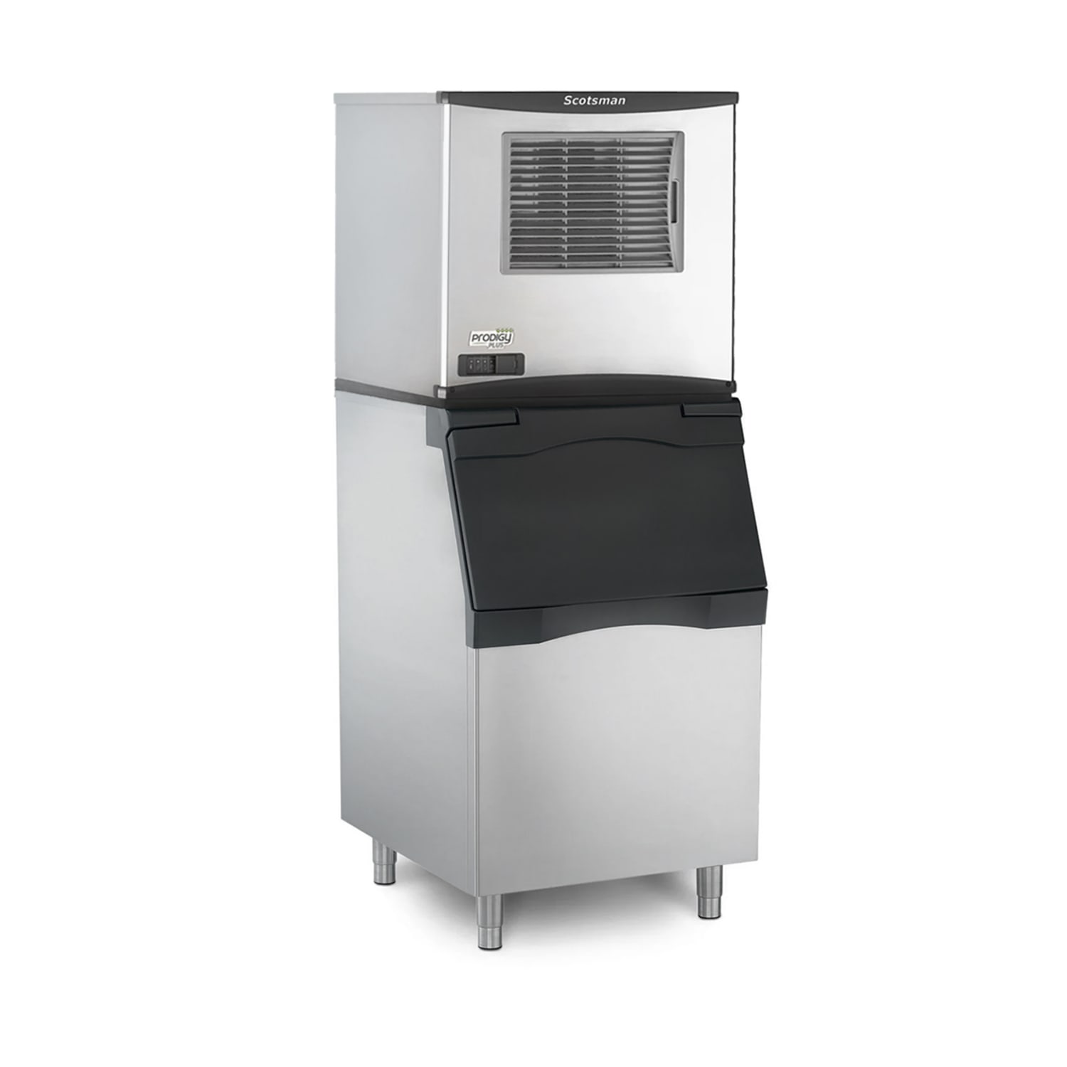 Scotsman NS0422AX-1/B530S/KBT27 430 lb Prodigy Plus Nugget Commercial Ice Machine w/ Bin & Filter - 536 lb Storage, Air Cooled, Soft Nugget, 420 lb Production, 536-lb. Storage, Stainless Steel, 115 V