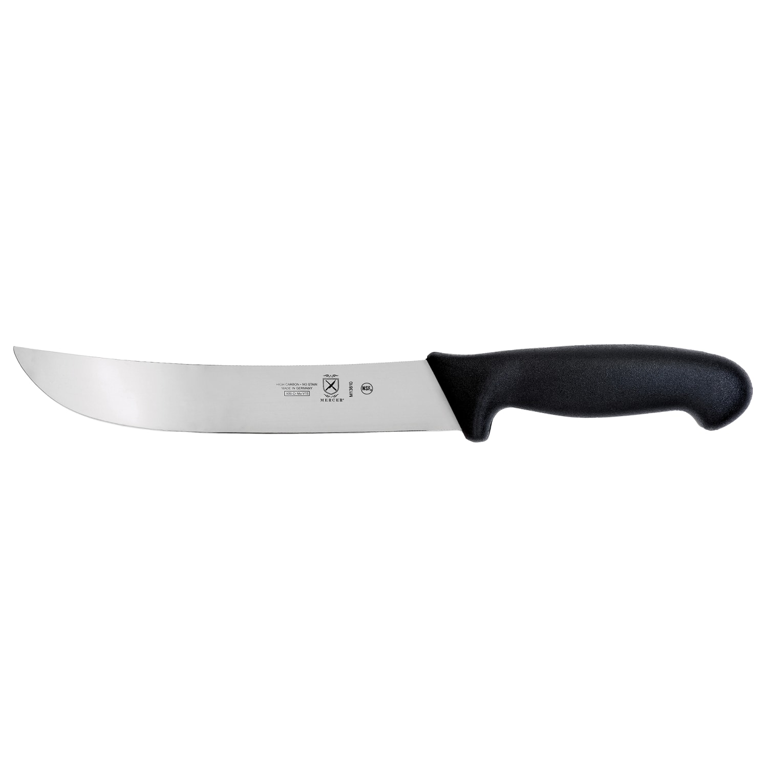 Mercer Culinary M13612 12 Cimeter Knife w/ Black Textured Glass-Reinforced Nylon Handle, High-Carbon German Steel