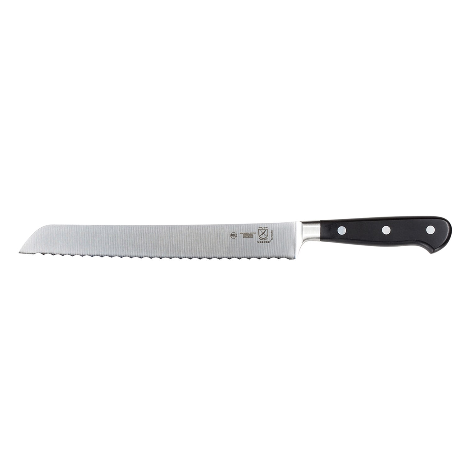 Mercer Culinary M23650 9 Wavy Bread Knife w/ Black Ergonomic Delrin Handle, High-Carbon German Steel