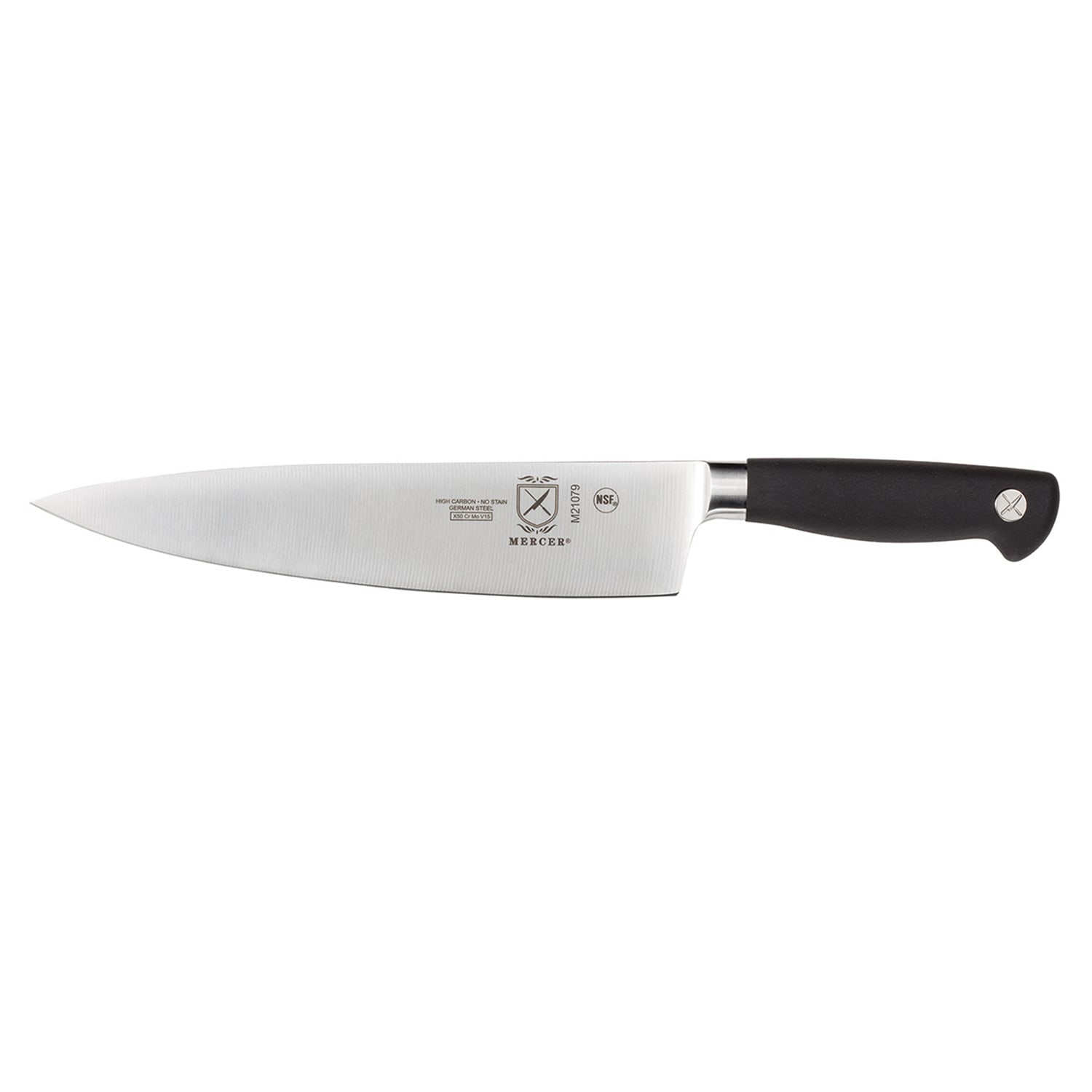 Mercer Culinary M21079 9 Chef's Knife w/ Black Non-Slip Santoprene Handle, High-Carbon German Steel