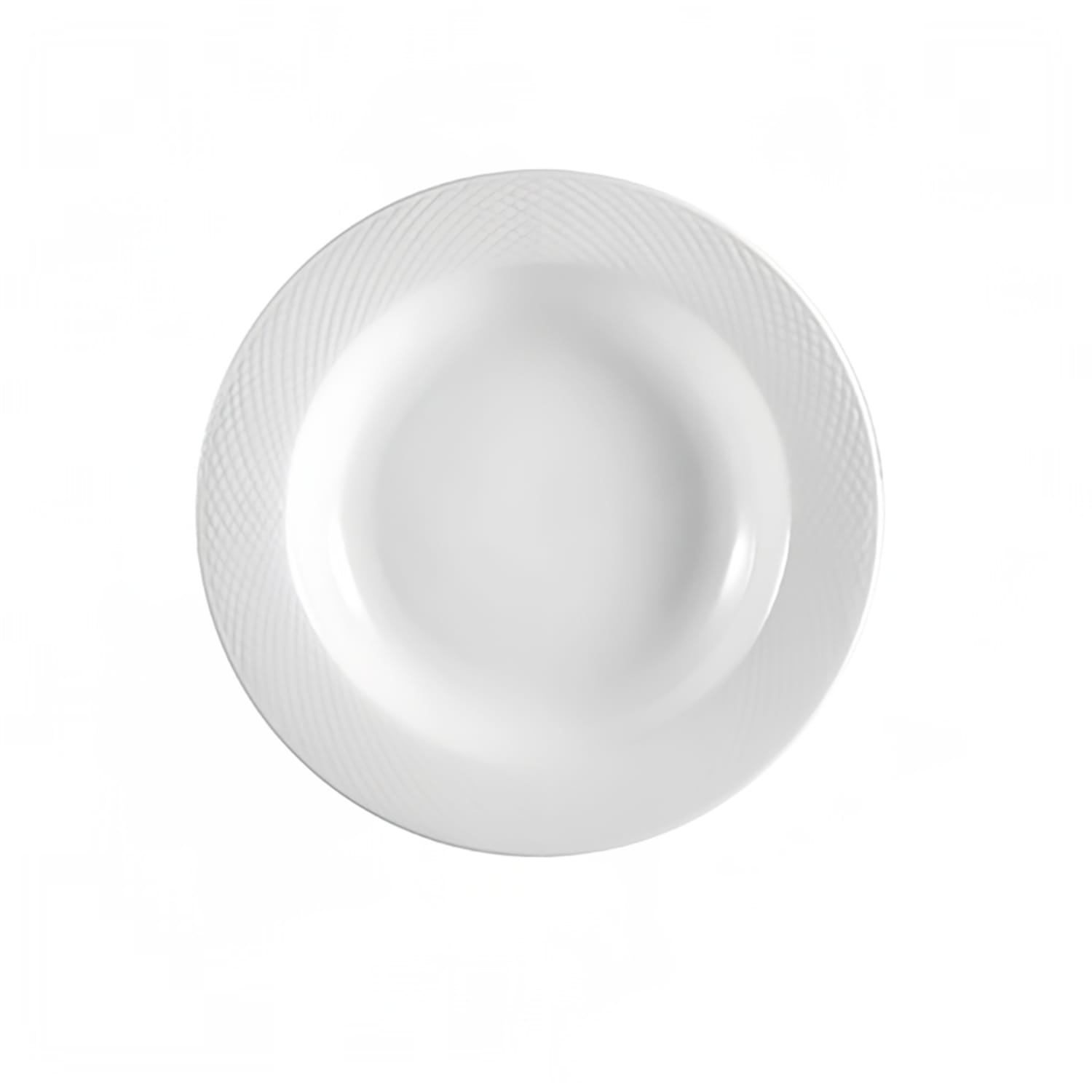 CAC BST120 22 oz Round Boston Pasta Bowl - Embossed Porcelain, Super White