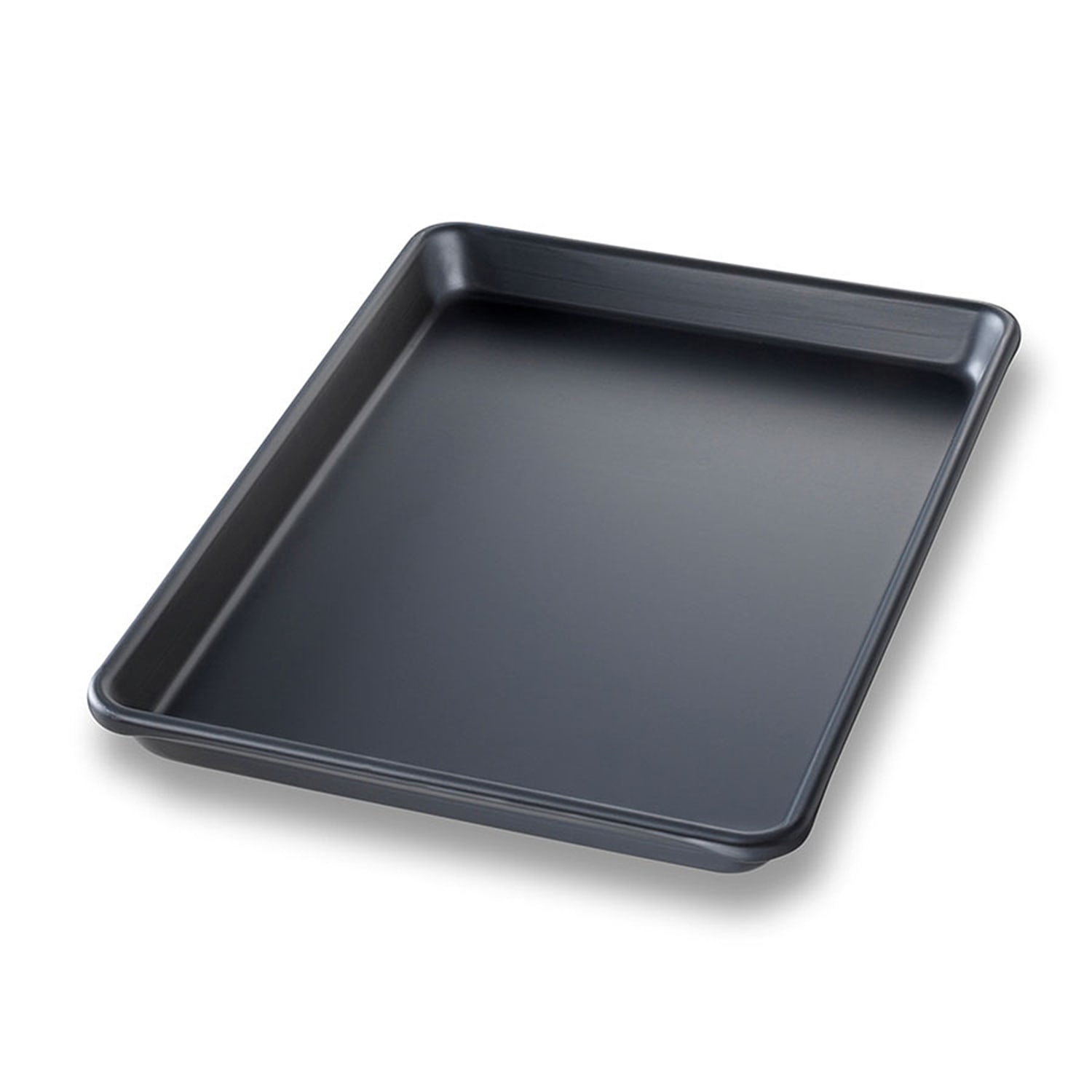 Chicago Metallic 40452 1/4 Quarter Size Bun / Sheet Pan - 13 x 9 1/2 x 1, 16 gauge Aluminum, Black, 1 Dozen