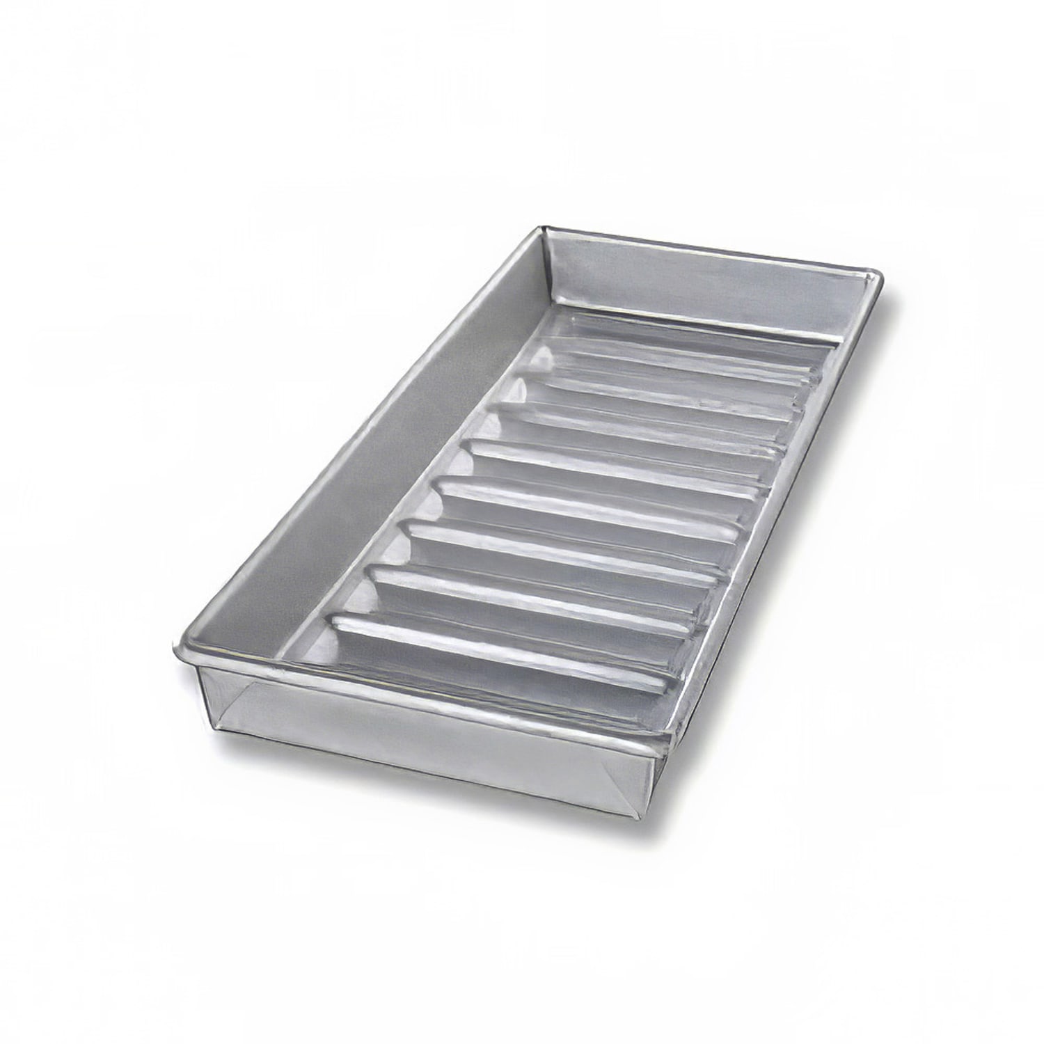 USA Pan 22100 10 Slot Hot Dog Bun Pan, 15 1/2L x 6 1/2W x 1 7/16D, Aluminized Steel, Silver