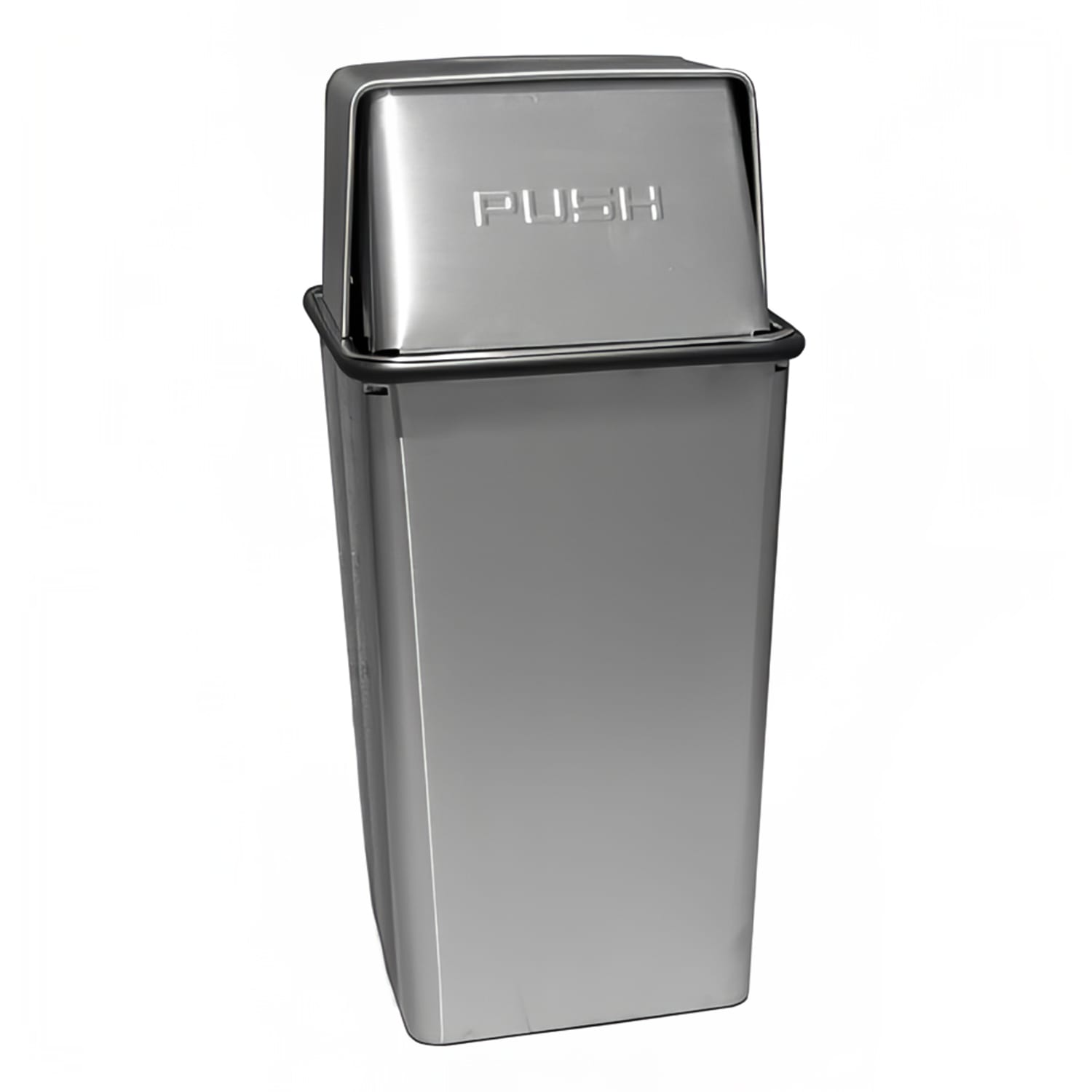 Witt 21HTSS 21 gal Indoor Decorative Trash Can - Metal, Stainless Steel, 21 Gallon, Push Top, Silver