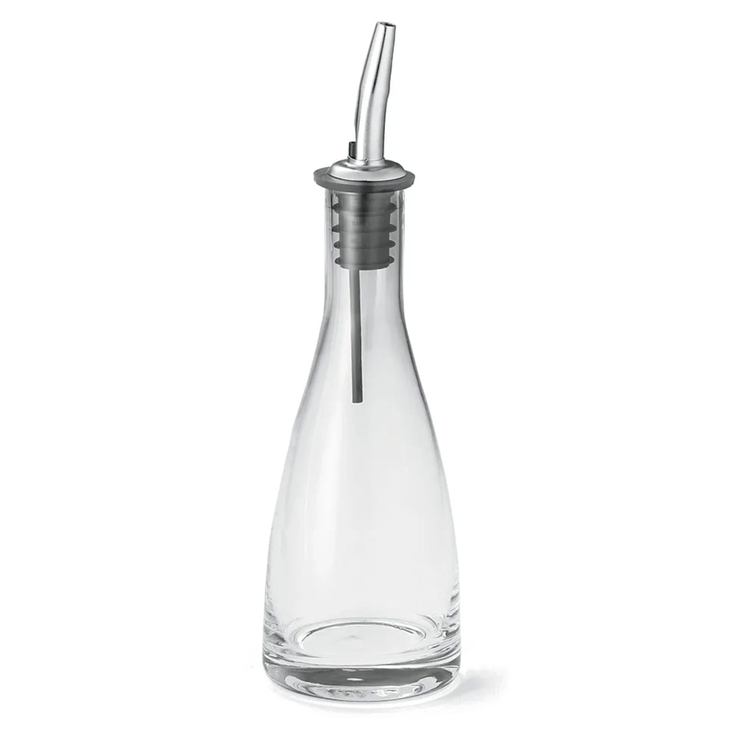 Tablecraft 611 6 oz Cruet w/ Stainless Steel Pourer - Glass, Clear, Case of 12