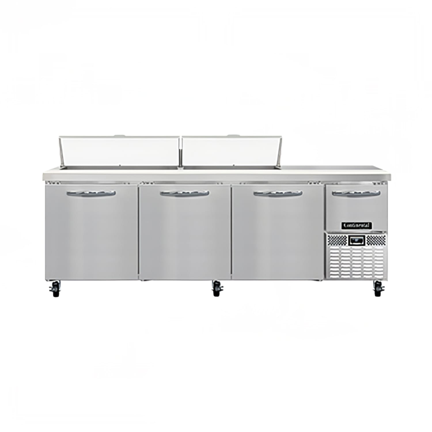 Continental RA93N18 93 Pizza Prep Table w/ Refrigerated Base, 115v, Stainless Steel