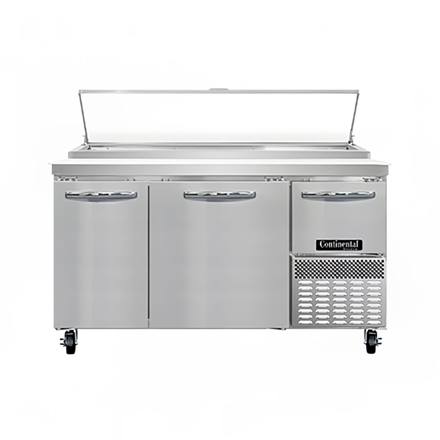 Continental PA60N 60 Pizza Prep Table w/ Refrigerated Base, 115v, Stainless Steel