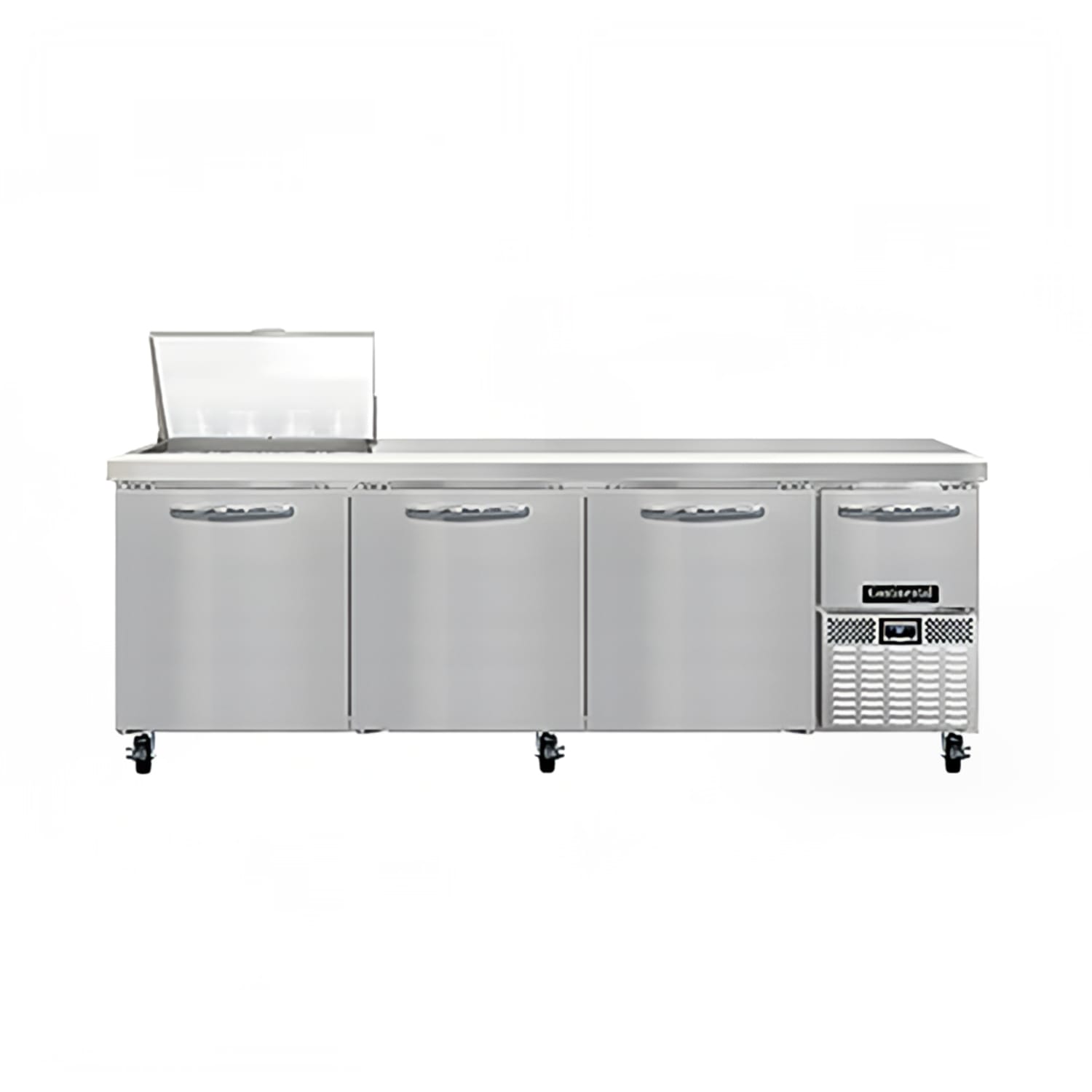 Continental RA93N12M 93 Pizza Prep Table w/ Refrigerated Base, 115v, Stainless Steel