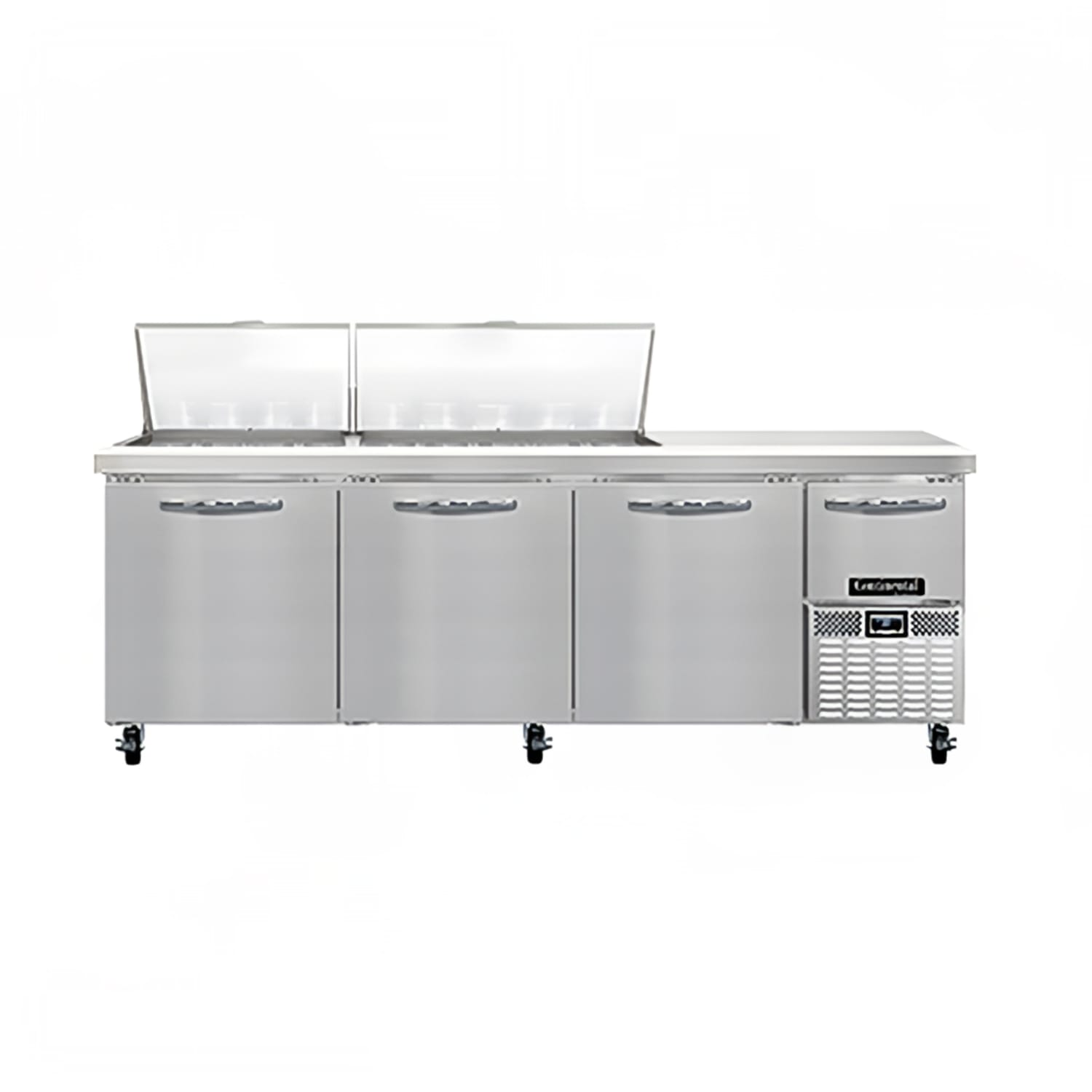 Continental RA93N27M 93 Pizza Prep Table w/ Refrigerated Base, 115v, Stainless Steel