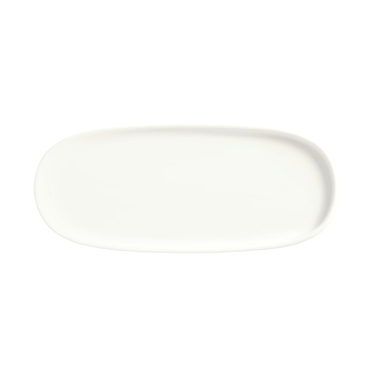 Libbey 905356423 15 1/8 x 5 3/4 Oval Slenda Verve Tray - Porcelain, White Royal Rideau, 1 Dozen