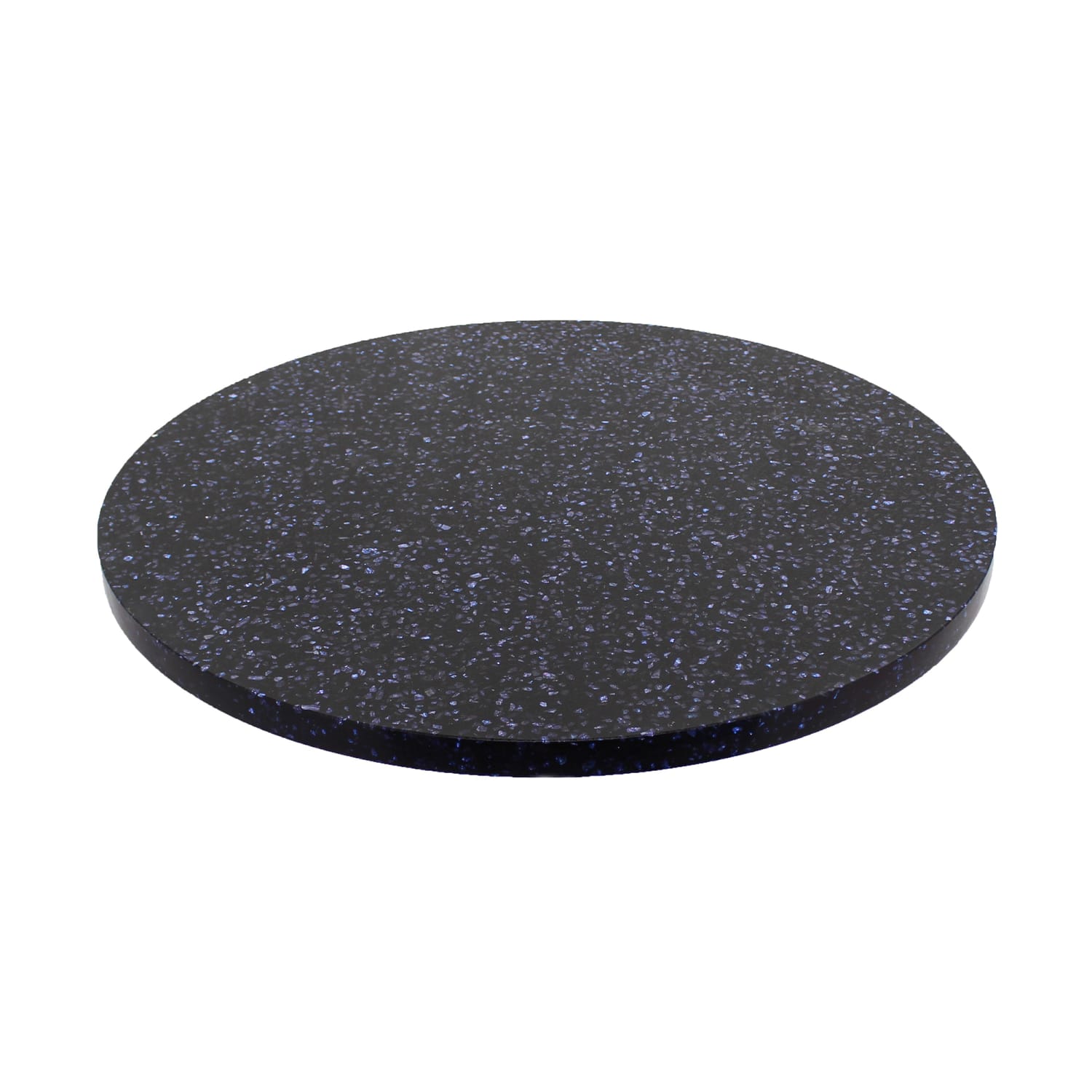 Art Marble Q409 24 RD 24 Round Quartz Table Top - Indoor/Outdoor, Blue Galaxy, Black