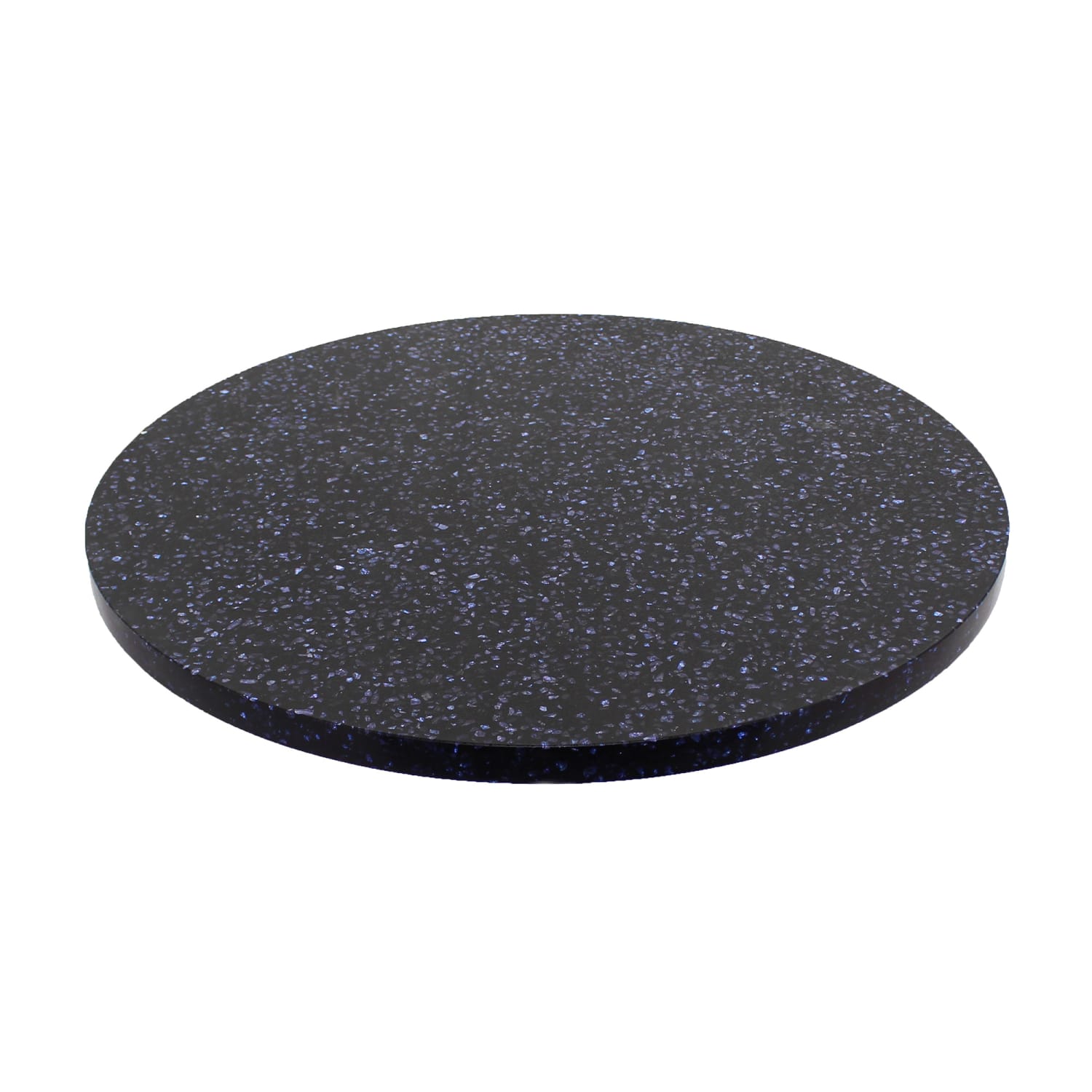 Art Marble Q409 30 RD 30 Round Quartz Table Top - Indoor/Outdoor, Blue Galaxy, Black