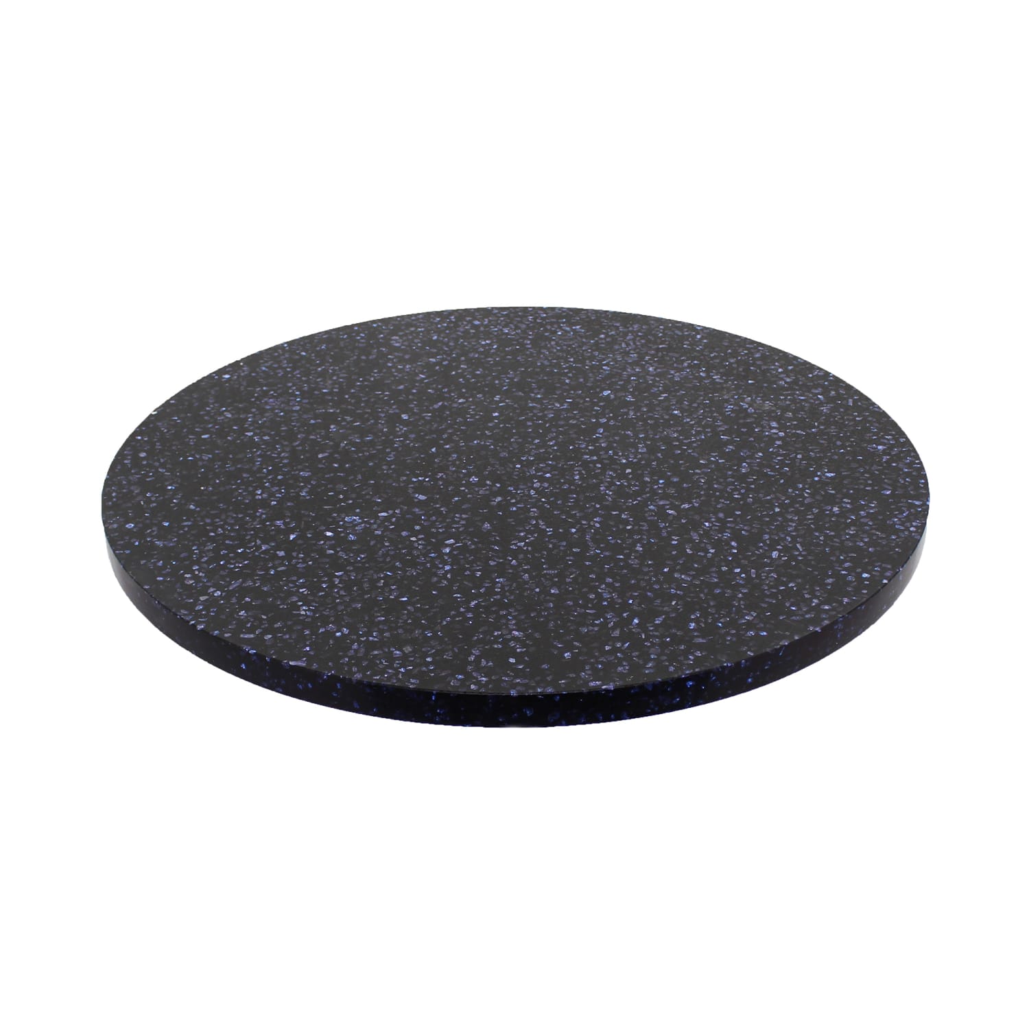 Art Marble Q409 36 RD 36 Round Quartz Table Top - Indoor/Outdoor, Blue Galaxy, Black