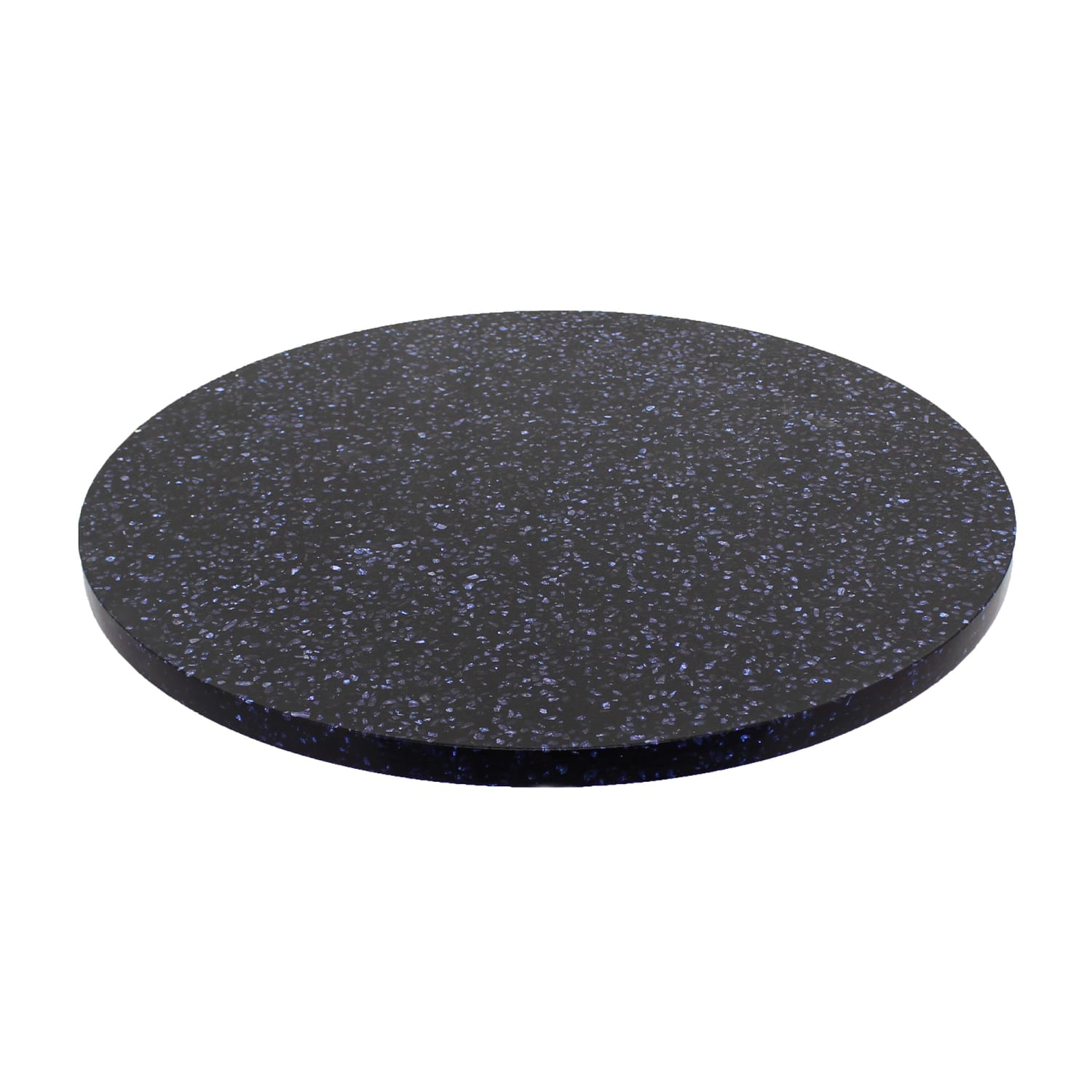 Art Marble Q409 48 RD 48 Round Quartz Table Top - Indoor/Outdoor, Blue Galaxy, Black