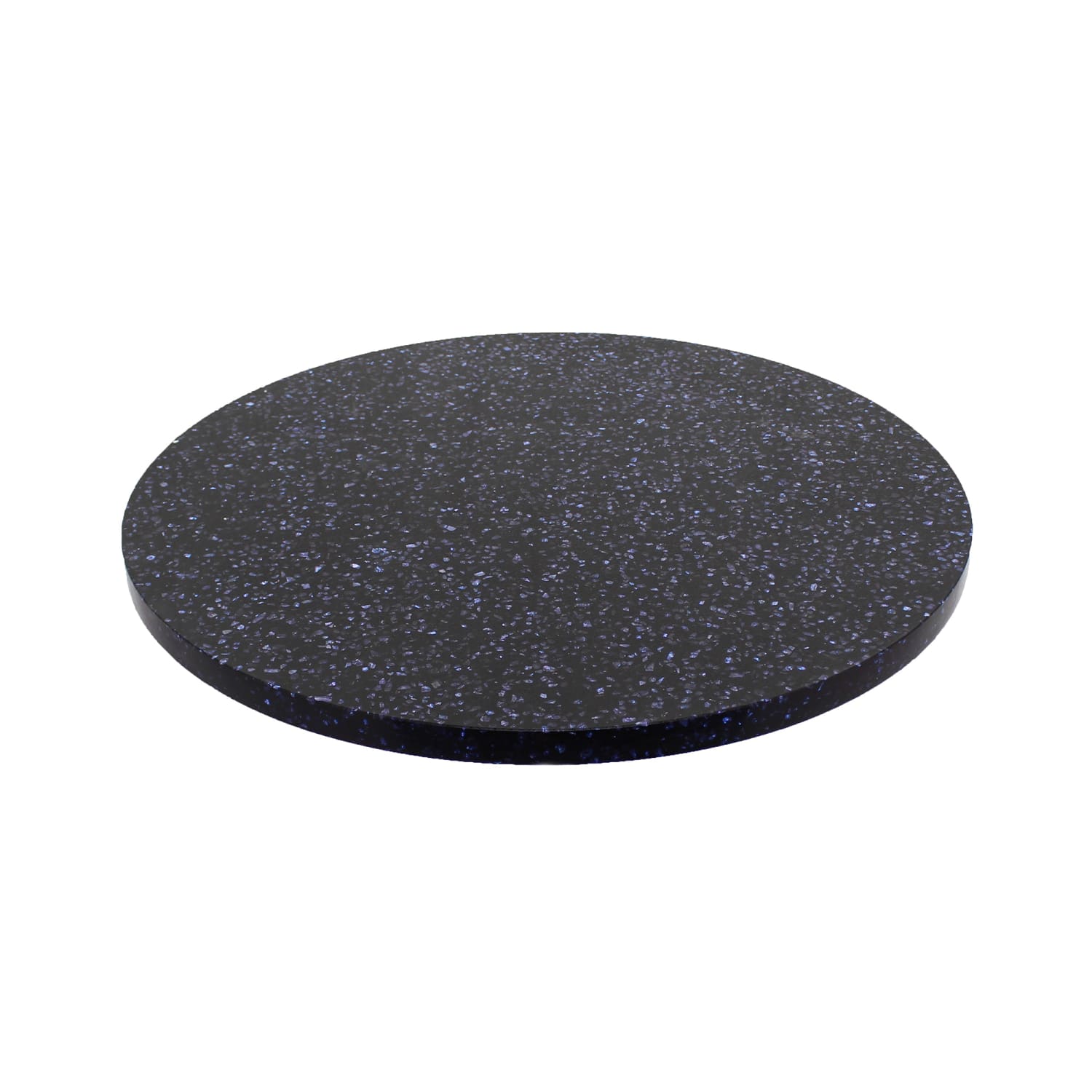 Art Marble Q409 54 RD 54 Round Quartz Table Top - Indoor/Outdoor, Blue Galaxy, Black