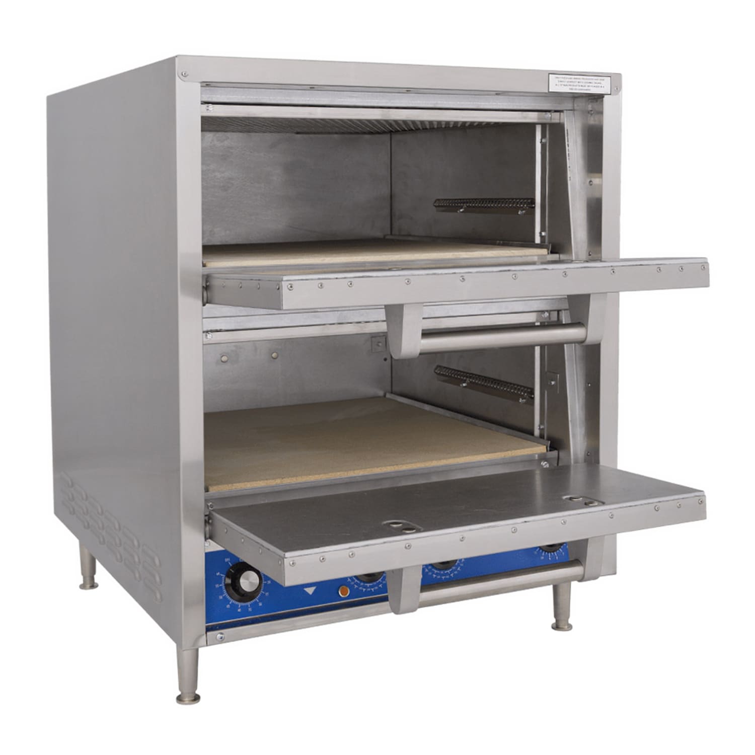 Bakers Pride P48-BL HearthBake Countertop Double Pizza & Pretzel Deck Oven - 208v, Double Deck, Stainless Steel