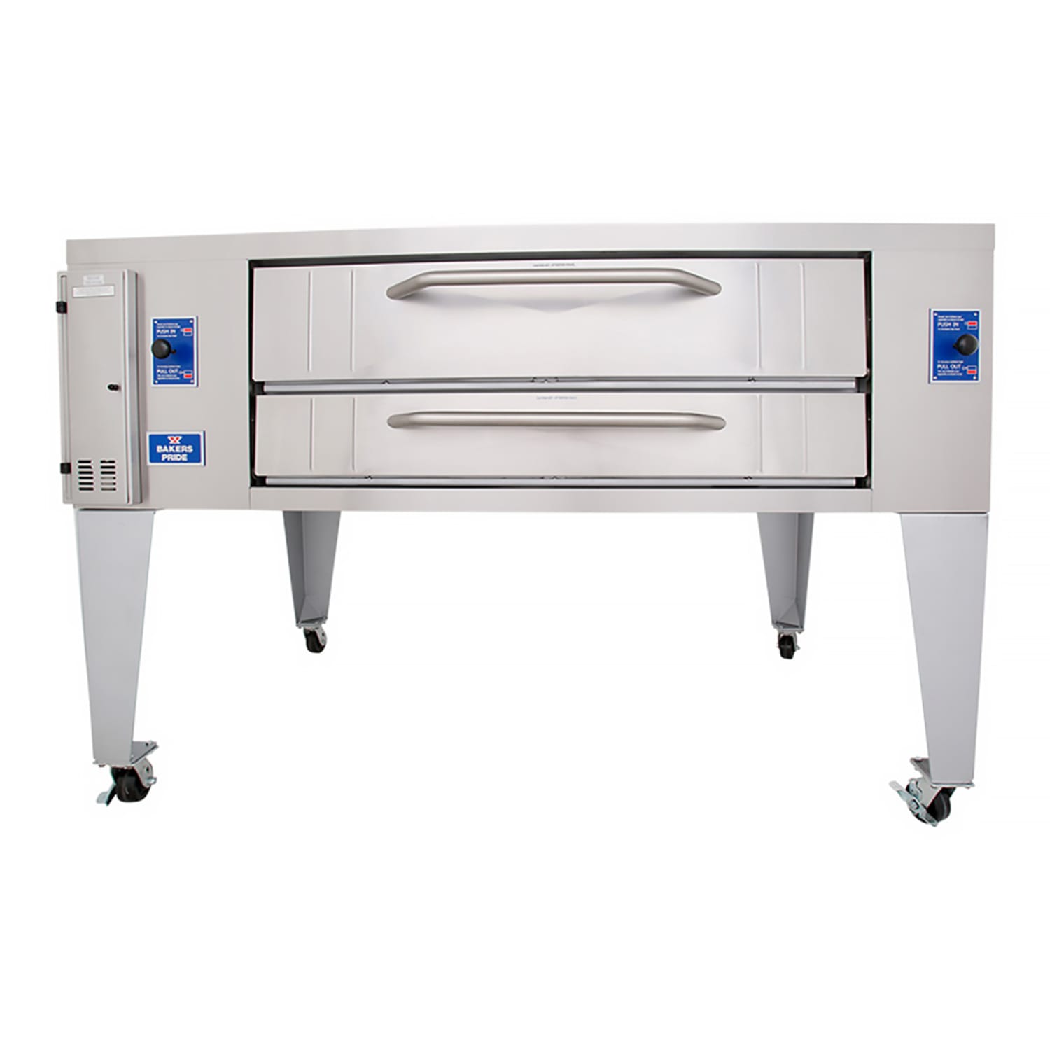 Bakers Pride Y-800BL NG Super Deck Floor Model Single Pizza Deck Oven - Natural Gas, Deck Type, Stainless Steel, Gas Type: NG