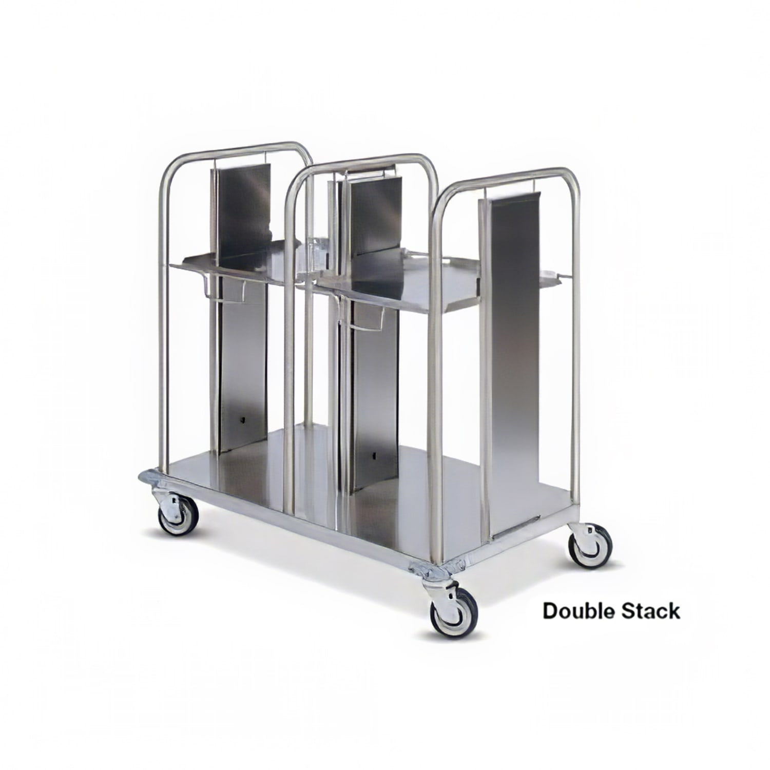 Dinex DXPIDT2S1418 Double Open Mobile Tray Dispenser w/ 300 Tray Capacity, 14 x 18, Silver