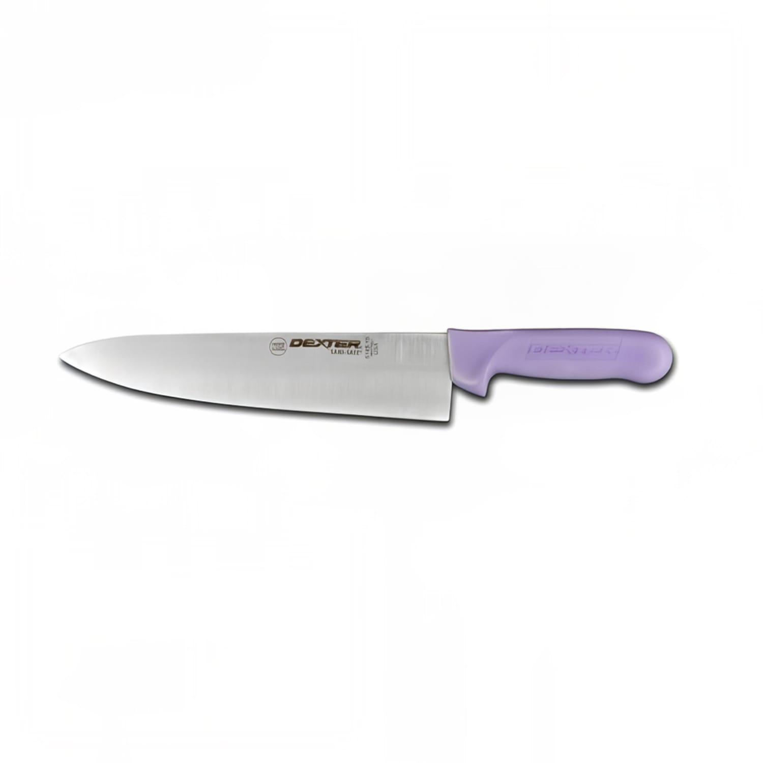Dexter Russell S145-8P-PCP 12443P SANI-SAFE 8 Cook's Knife w/ Polypropylene Purple Handle, Carbon Steel, 8"" High-Carbon Steel Blade, Purple Polypropylene Handle