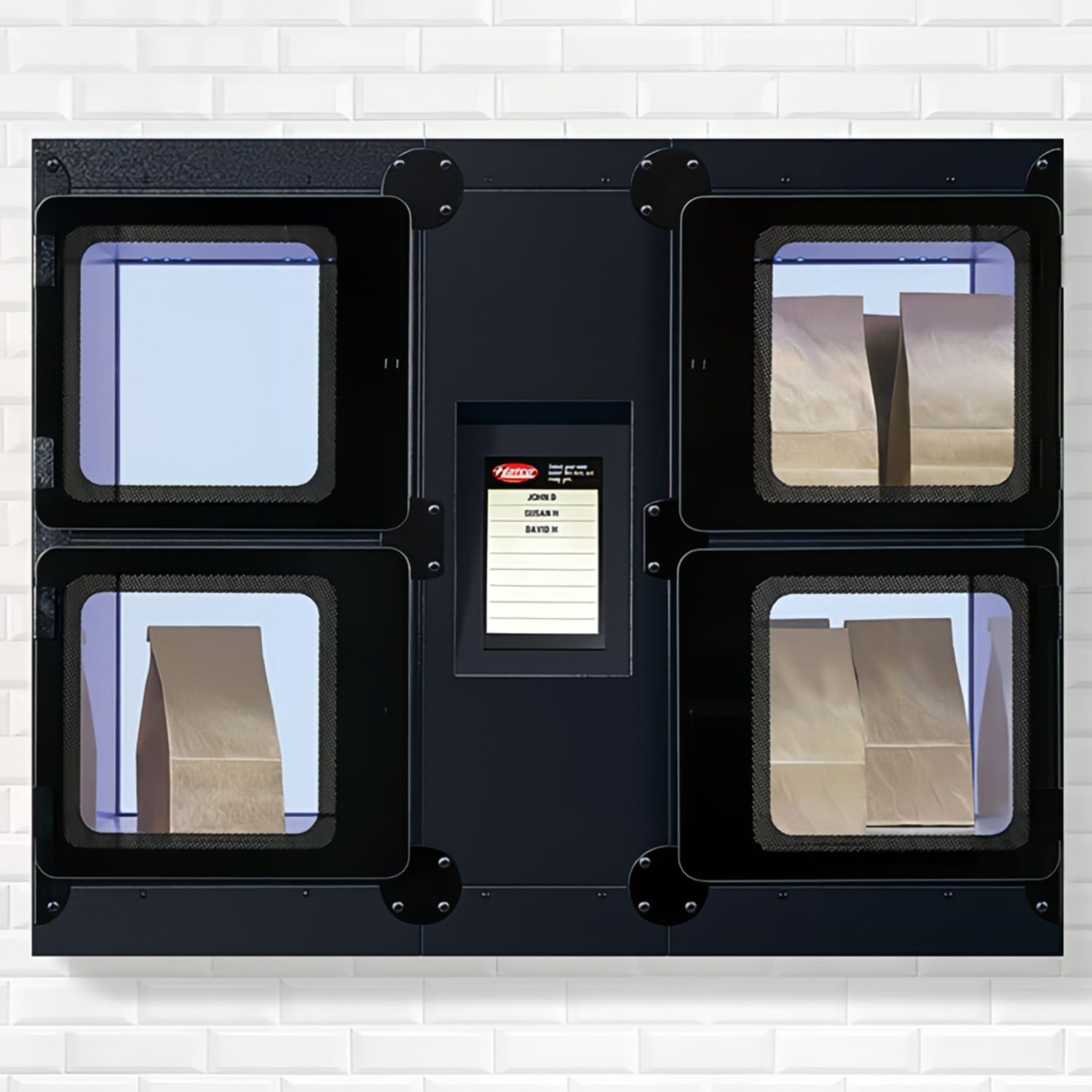 Hatco F2GB-43-A 12 Compartment Built In Heated Food Locker - 77 3/4W x 14 5/8D x 49 1/2H, 120v, Black