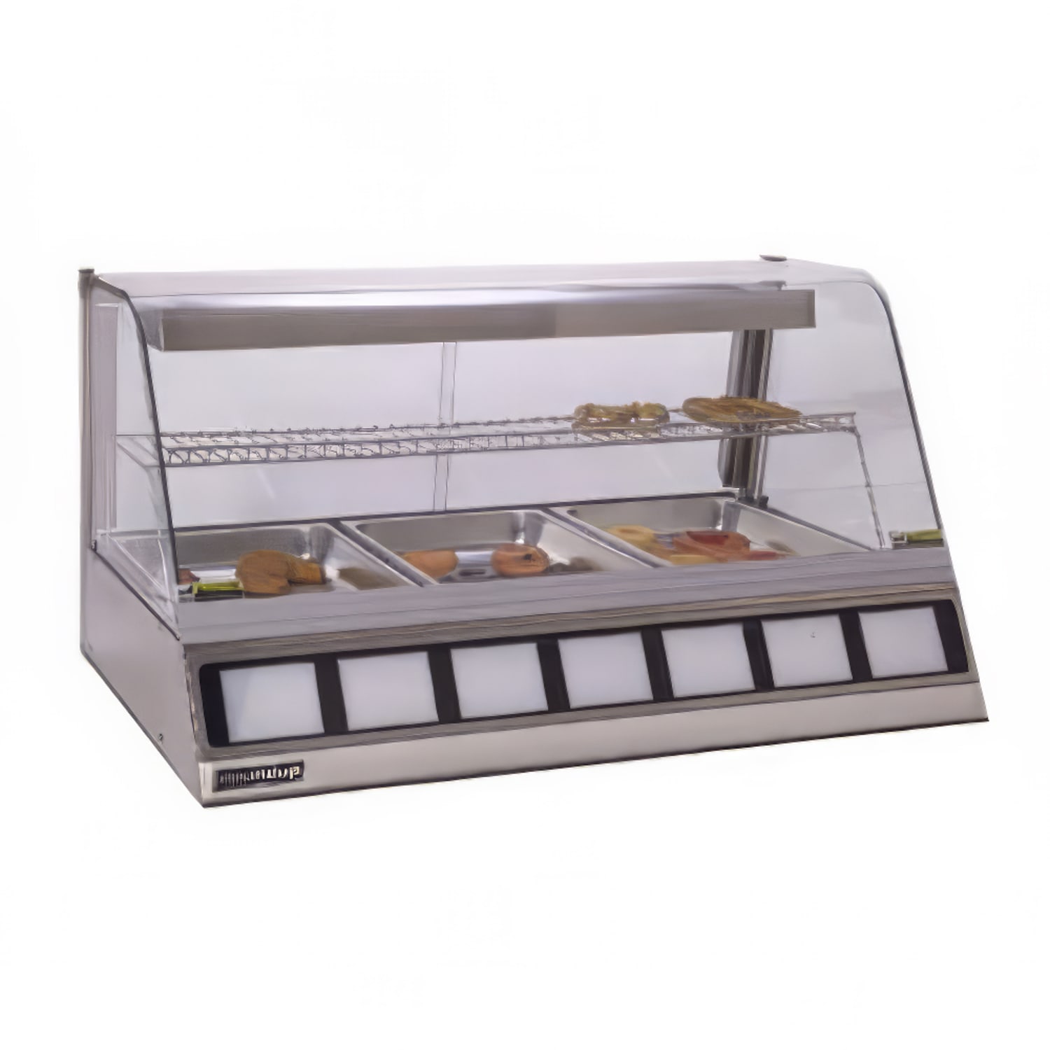 Antunes DCH-320 42 1/2 Full Service Countertop Heated Display Case - 2 Levels, 120v, Holds 3 Full-size Pans, Silver