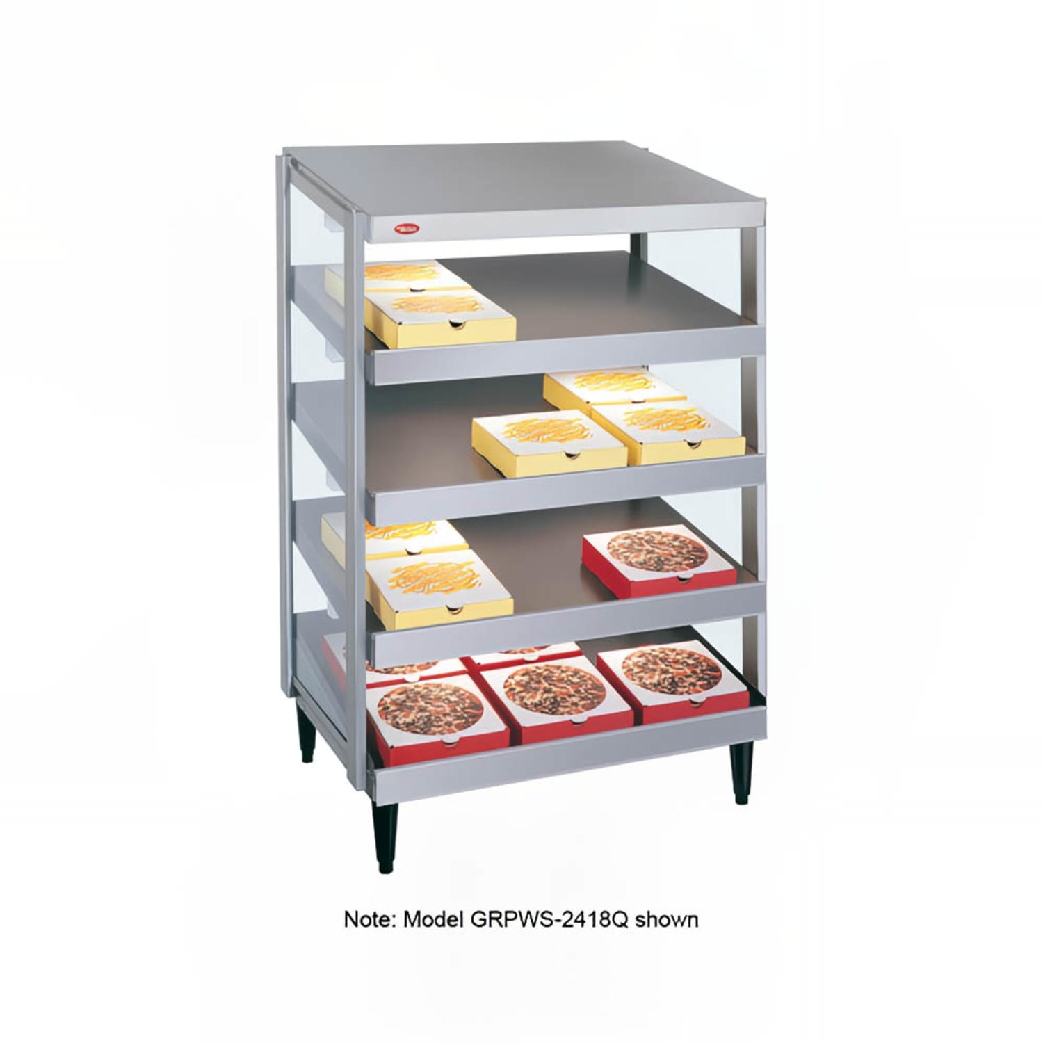 Hatco GRPWS-2424Q 24 Heated Pizza Merchandiser w/ 4 Levels, 120v/208 240v/1ph, Pass Thru, 4 Shelves, Stainless Steel