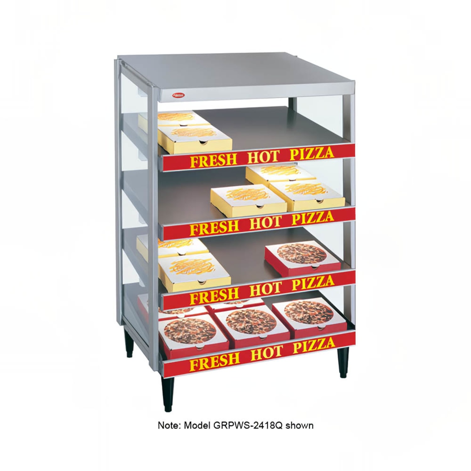 Hatco GRPWS-4818Q 48 Heated Pizza Merchandiser w/ 4 Levels, 120v/208 240v/1ph, Counter Top, Pass-Thru, Stainless Steel